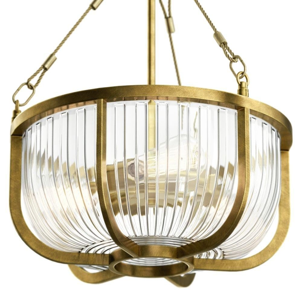 3 Light Pendant Fixture - 16 Inch Wide Transitional Chandelier with Clear Glass Shades - Perfect for Dining Room, Kitchen Island or Entryway Lighting (Model 147-Bel-3329942)