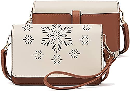 BROMEN 15.6 Inch Women's Laptop Tote Bag - Professional Work Briefcase with Crossbody Strap & Phone Pocket - Business Office, Travel & Commuting (Brown/Beige)