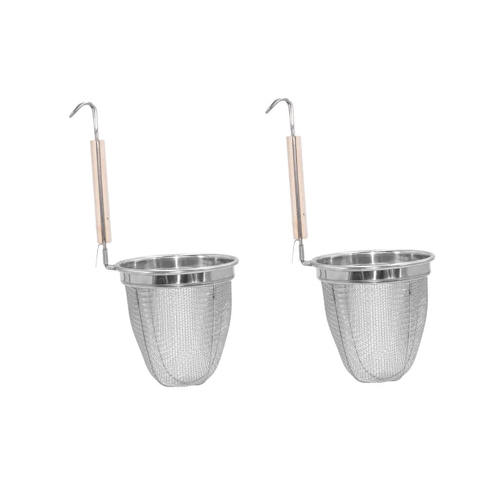 2-Pack Stainless Steel Fine Mesh Kitchen Strainers with Handles - Pasta Strainer, Flour Sifter, and Multipurpose Kitchen Utensil for Cooking, Baking, and Food Prep