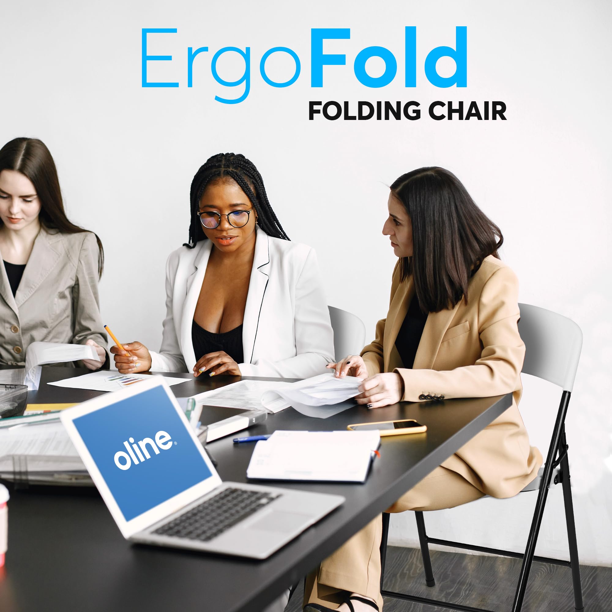 Commercial Stackable Folding Chairs - 6 Pack White Plastic Indoor/Outdoor Chairs for Office, Wedding, Party, Picnic & Dining - 350lb Capacity | Perfect for Events, Restaurants & Home Use