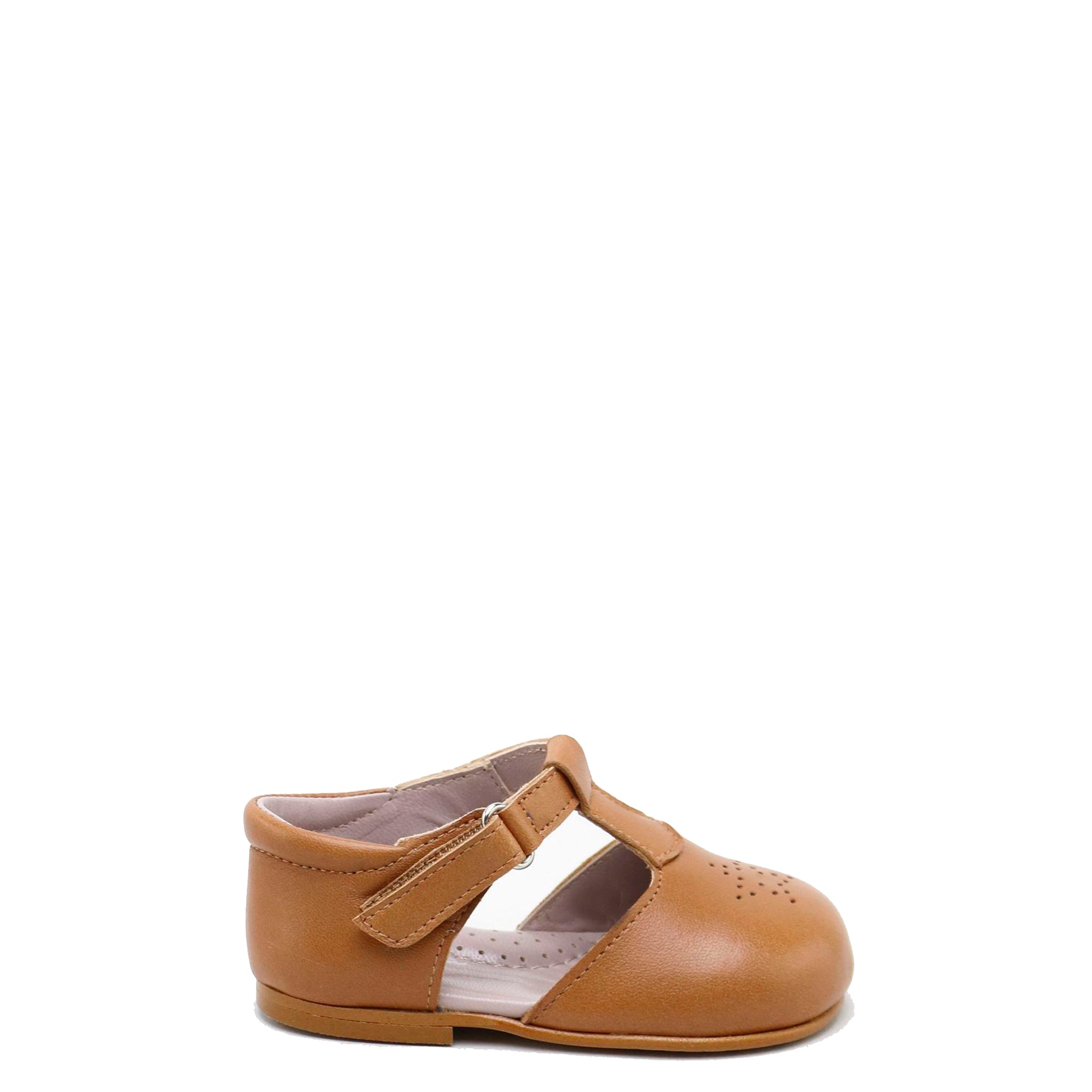 Cognac Star T-Strap Baby Shoes for Girls & Boys | Soft Leather First Walkers | Perfect for Special Occasions & Everyday Wear