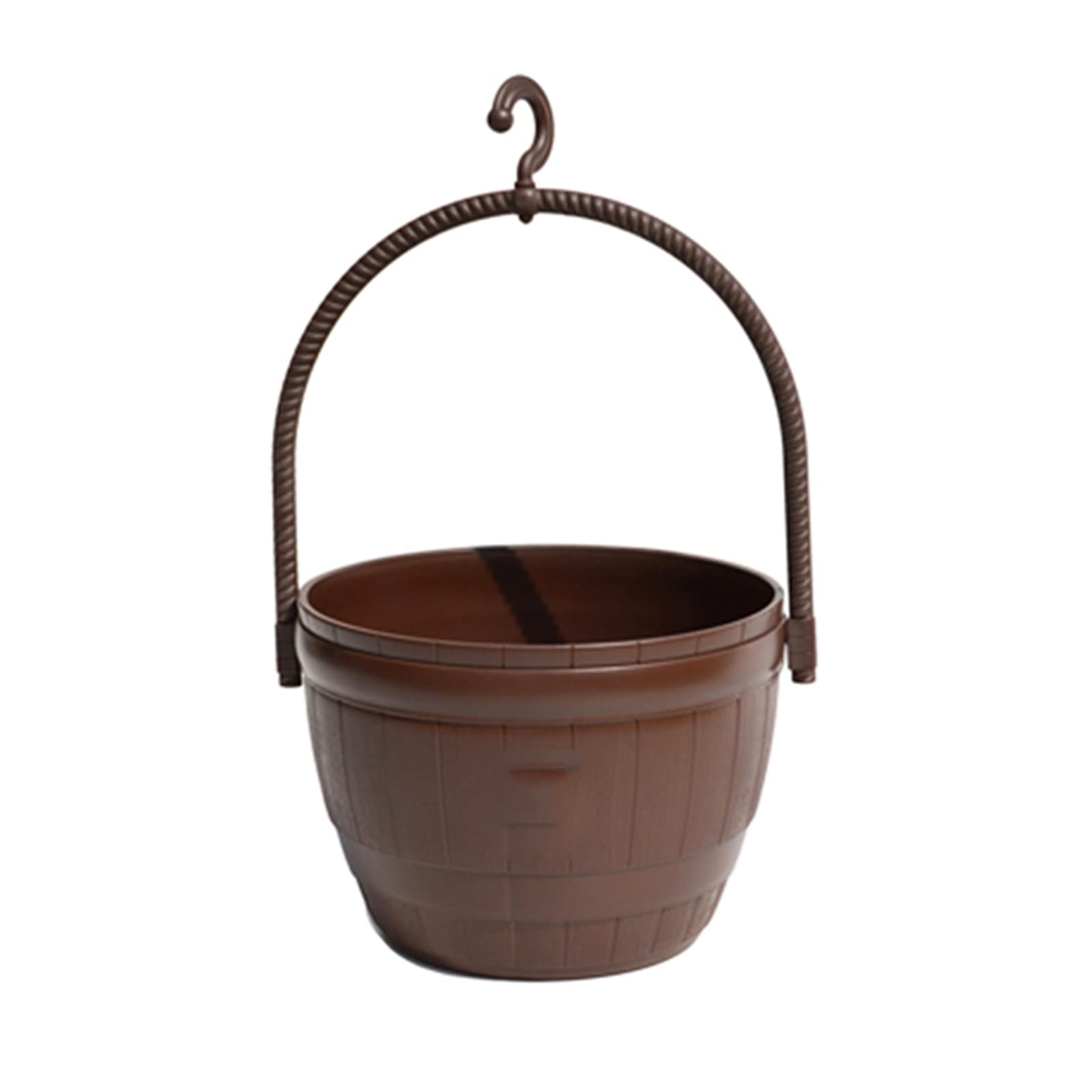 Hanging Planters with Drain Hole - Round Plastic Resin Chain Basket Flower Pots for Indoor & Outdoor Plants | Perfect for Balconies, Patios, and Home Decor
