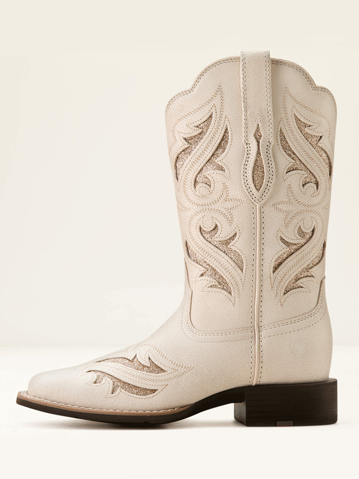 Ariat Women's Round Up Bliss Western Boots - Distressed Ivory - Comfortable Cowgirl Boots for Riding, Country Fashion & Outdoor Activities