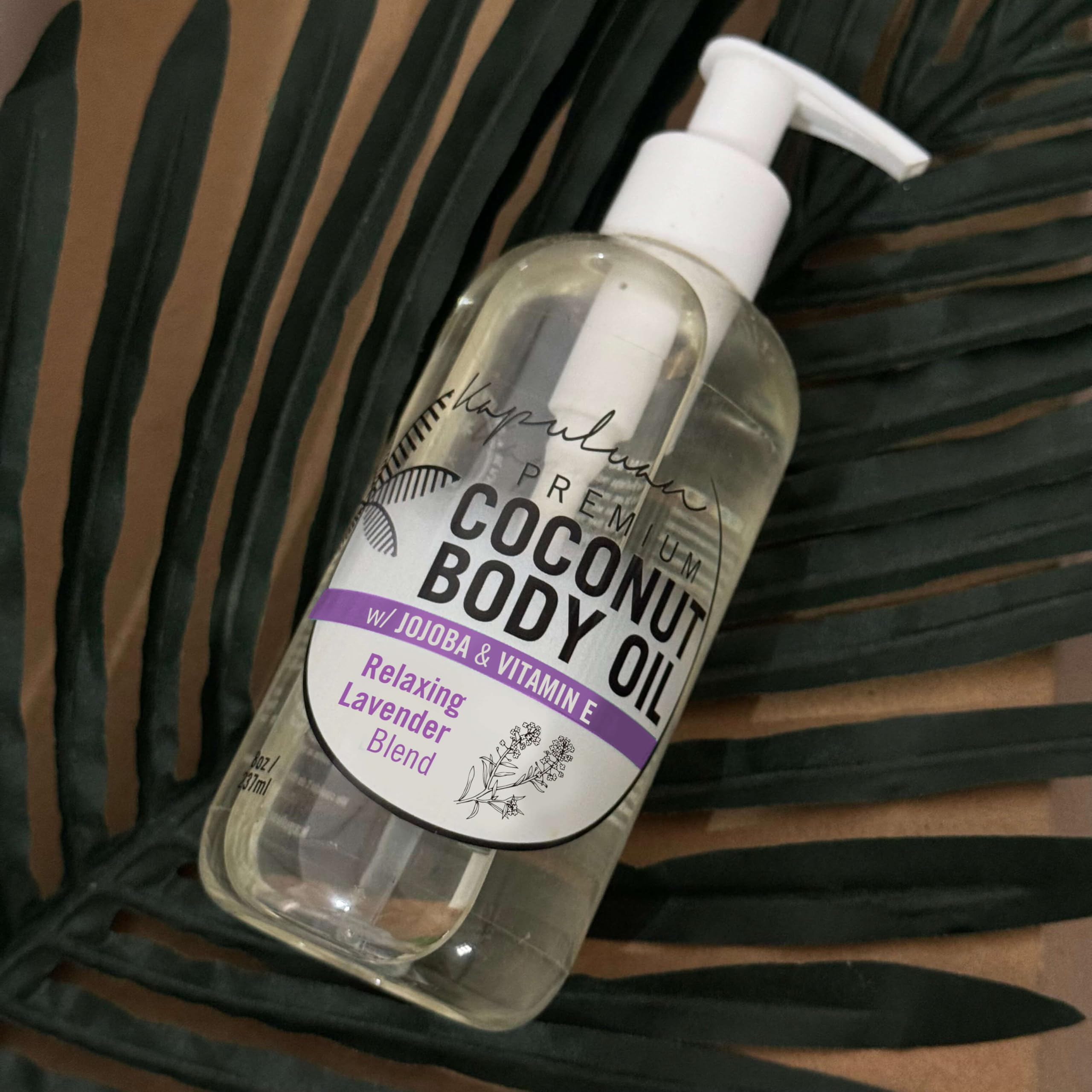Relaxing Lavender Coconut Massage Body Oil for Stress Relief & Muscle Tension - 8oz Aromatherapy Essential Oil Blend for Spa, Yoga & Home Relaxation