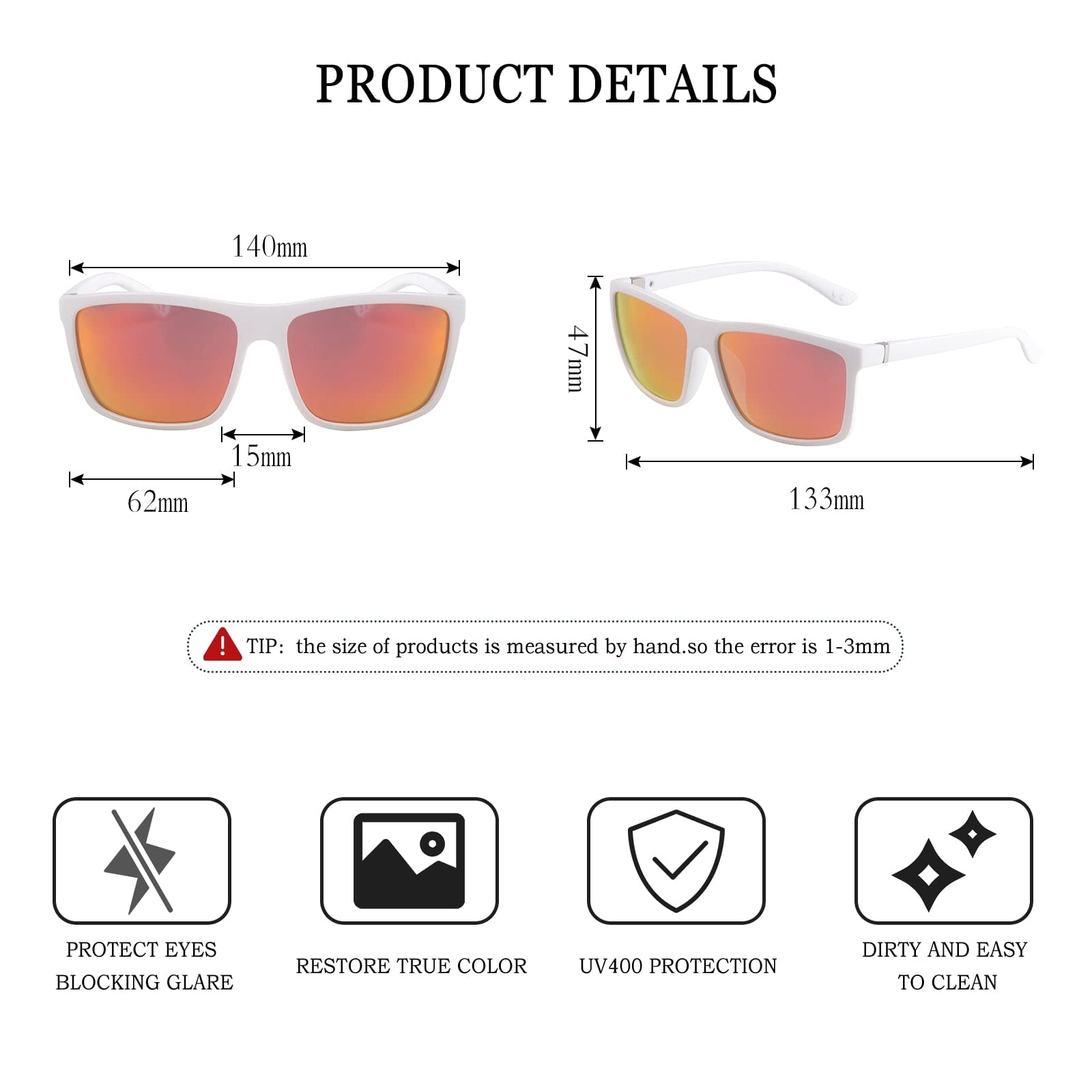 NIEEPA Men's Polarized Sports Sunglasses UV Protection Square Frame NP1007 - Perfect for Running, Cycling & Outdoor Activities