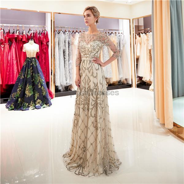 Sparkly Sequin Long Sleeve Mermaid Prom Dress for Evening Party & Formal Events - Elegant Homecoming, Quinceañera, and Special Occasion Gown (Style 12047)