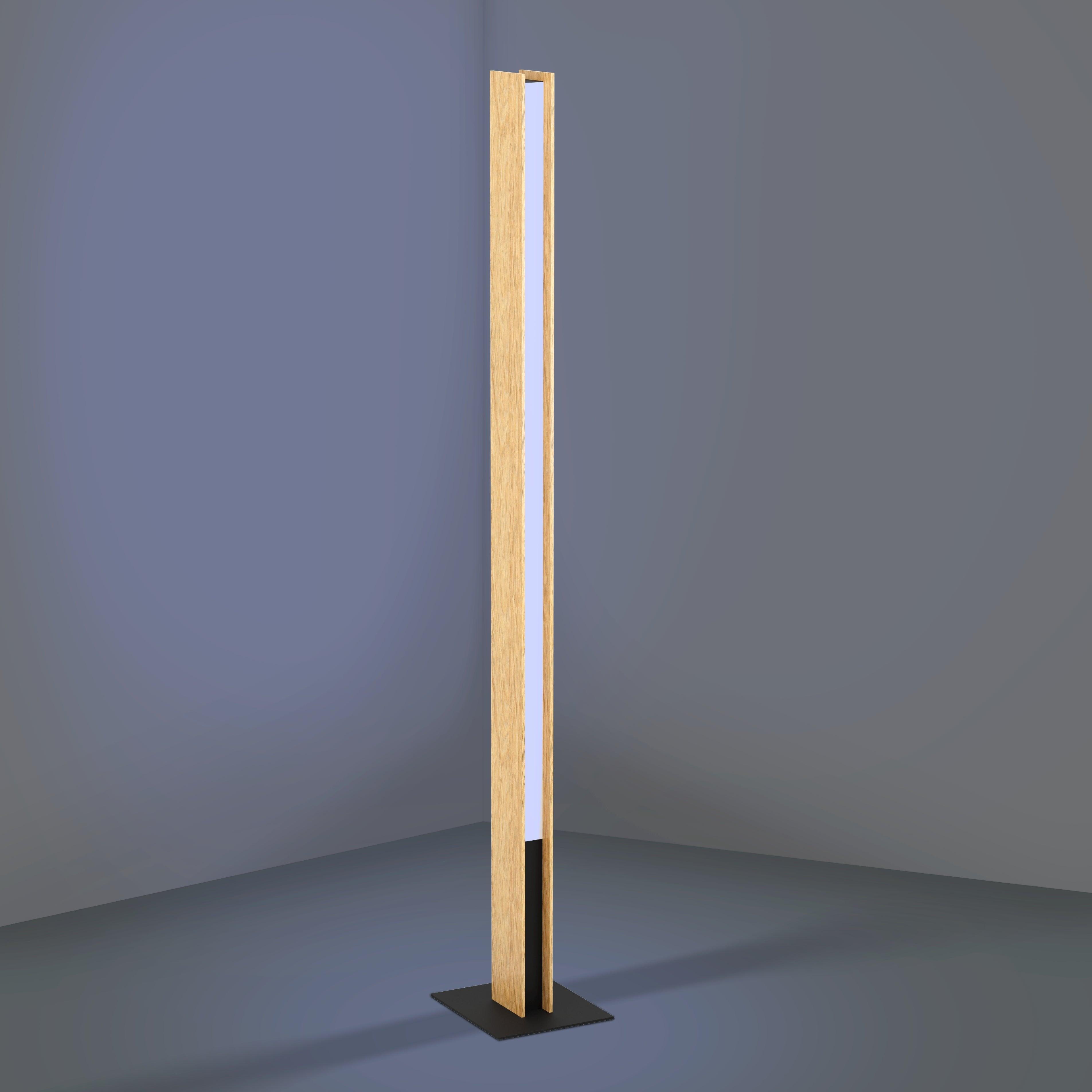 Eglo Connect Anchorena Z Smart LED Wooden Modern Floor Lamp - WiFi & App Controlled Dimmable Lighting for Living Room, Bedroom & Office Decor