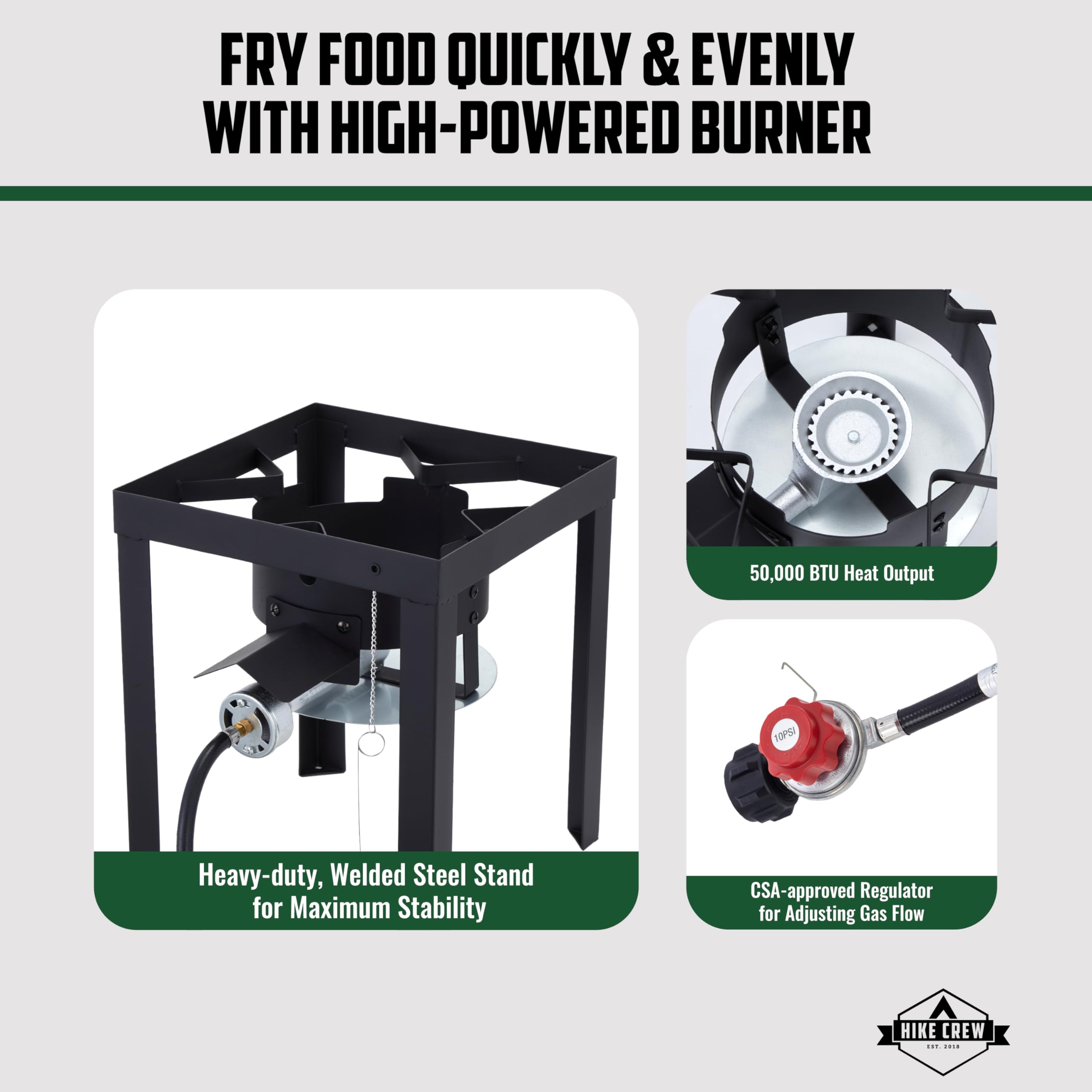 Hike Crew 30Qt Outdoor Turkey Fryer Kit - Complete Set for Steaming, Boiling & Deep Frying with Pot, Basket, Thermometer, Injector, Stand & Accessories - Perfect for Backyard BBQs, Camping & Holiday Cooking