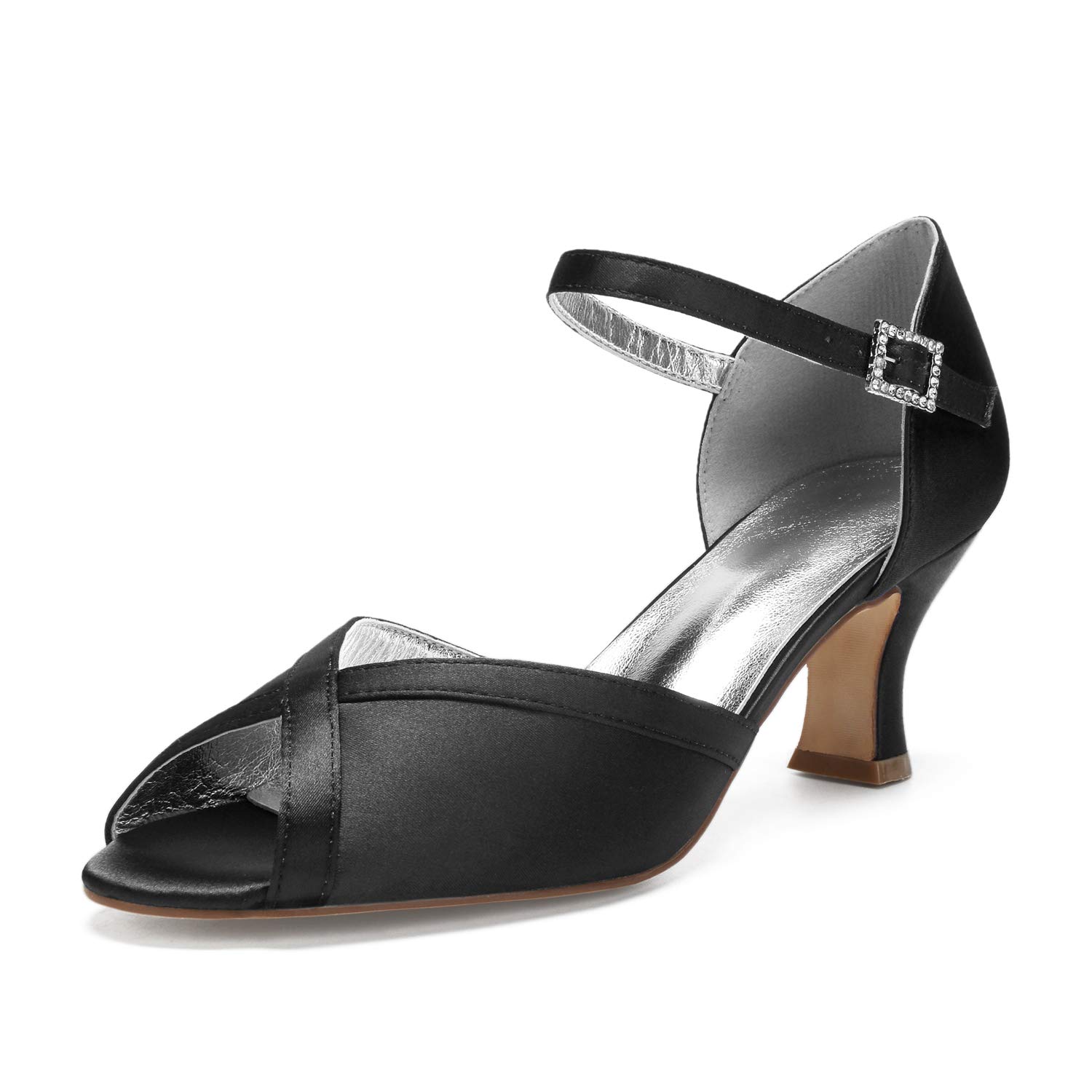 Elegant Women's Peep Toe High Heel Sandals with Buckle Ankle Strap - Perfect Wedding Shoes for Bride, Bridesmaid & Formal Occasions | Comfortable Dress Shoes for Ceremony, Reception & Special Events