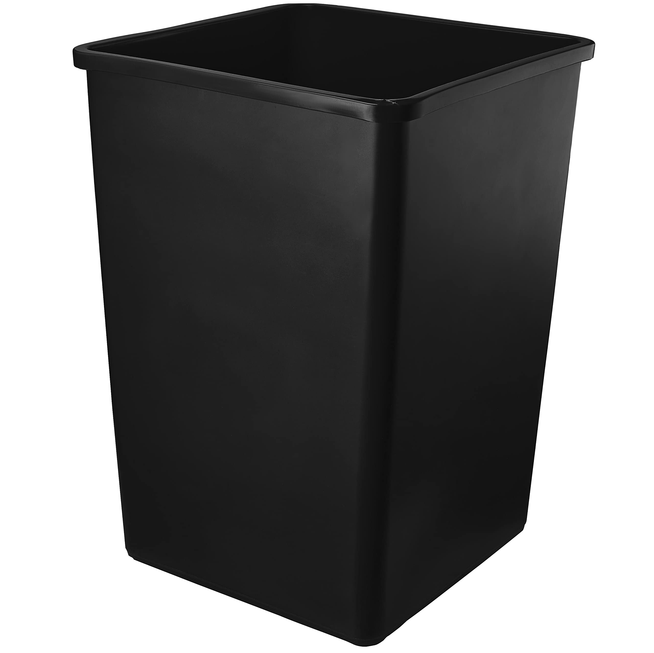 PRO&Family 140 Qt. (35 Gallon / 132 Liter) Heavy-Duty Black Square Trash Can - Kitchen Garbage Bin, Waste Basket, Recycling Container for Home, Office & Outdoor Use