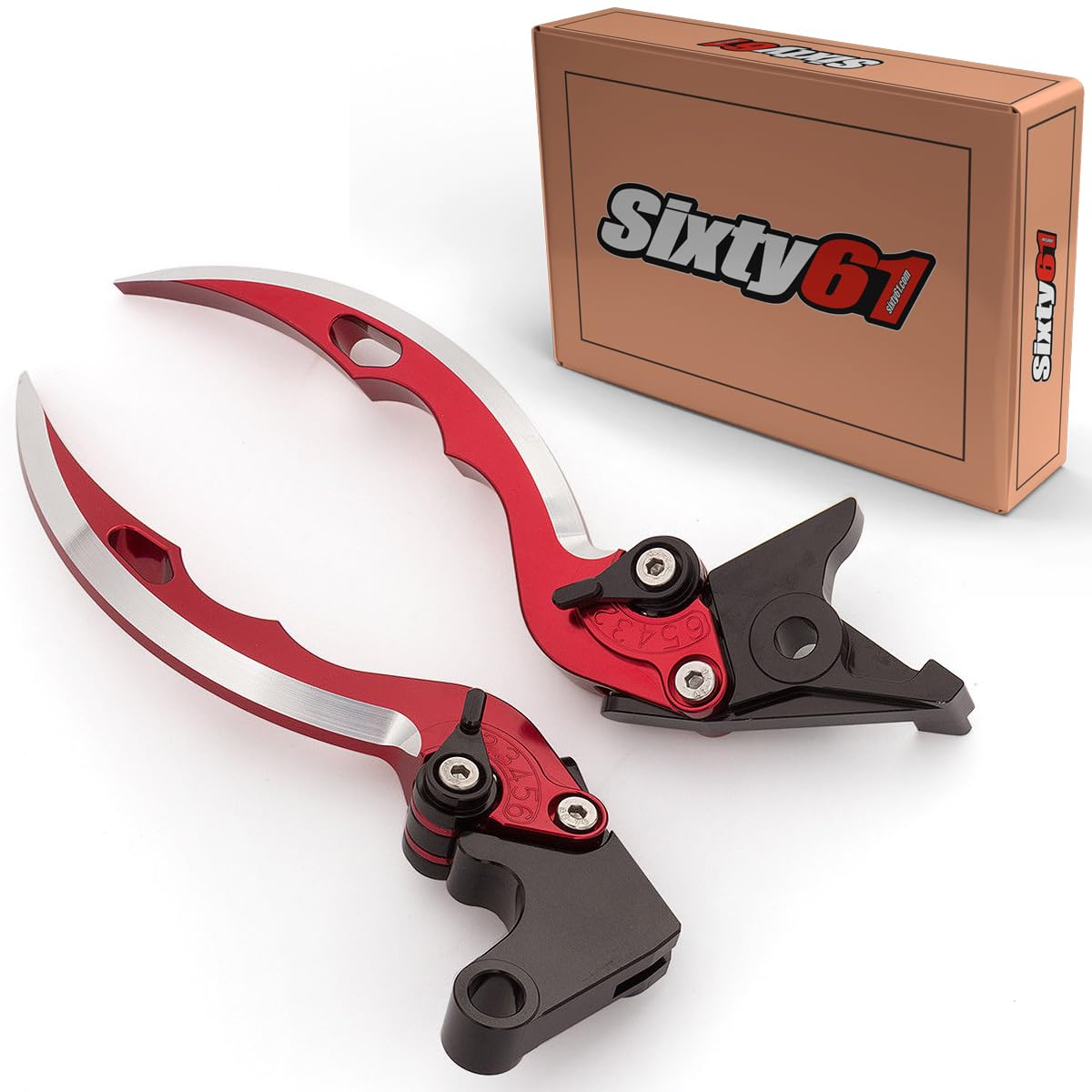 Red Blade Levers - Brake & Clutch Set Compatible with Kawasaki ZX6R ZX-6R (2007-2018) | CNC Machined Aluminum | Sport Bike Racing & Street Performance Upgrade