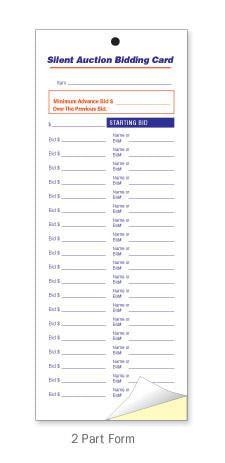 Silent Auction Bid Sheets - 4.25