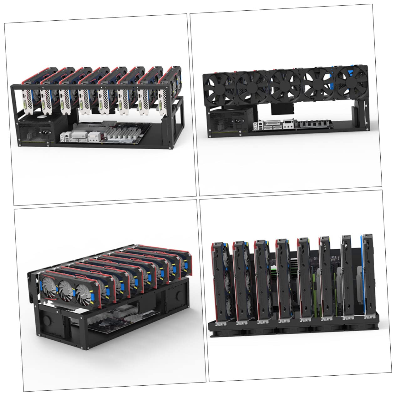 Lurrose Open Air Mining Rig Case - ETC & GPU Compatible Computer Bracket with High Reliability Storage | Perfect for Cryptocurrency Mining & PC Builds