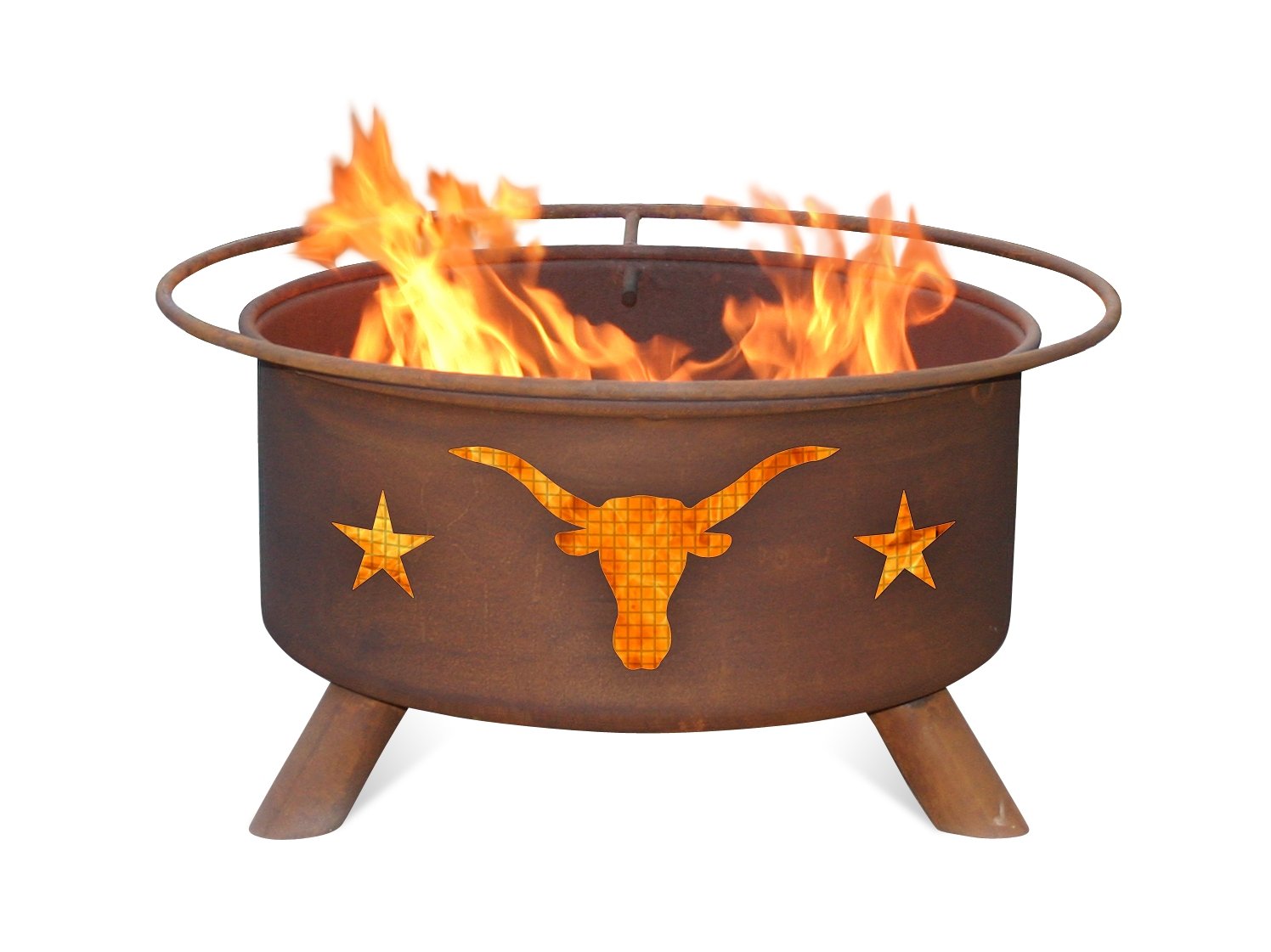 Patina F202 Texas Longhorn Fire Pit - Outdoor Steel Fire Pit for Backyard, Patio & Camping - Rust-Resistant & Durable Design for Year-Round Use