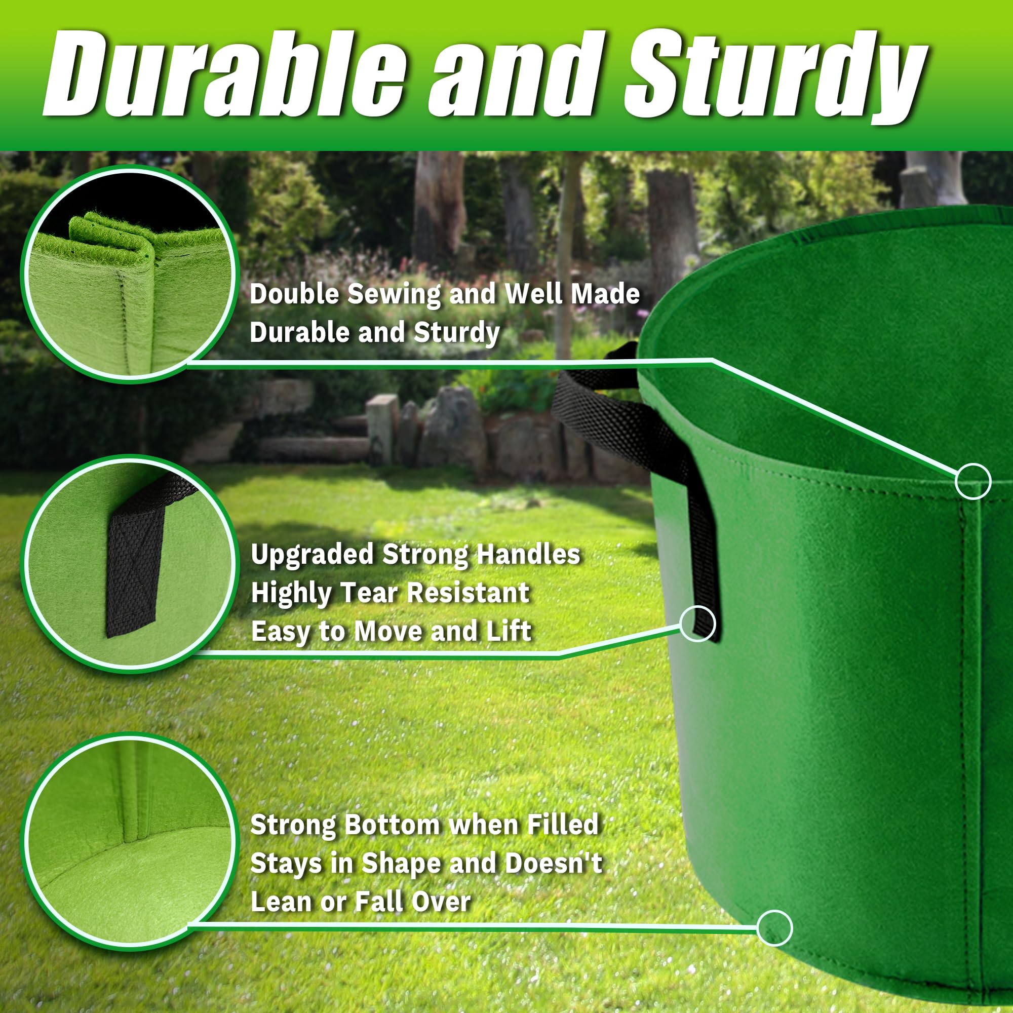 5 Gallon Grow Bags - 7 Pack Colorful Fabric Plant Pots with Handles for Gardening, Vegetables, Flowers & Outdoor Planting - Perfect for Raised Beds, Container Gardening & Balcony Plants