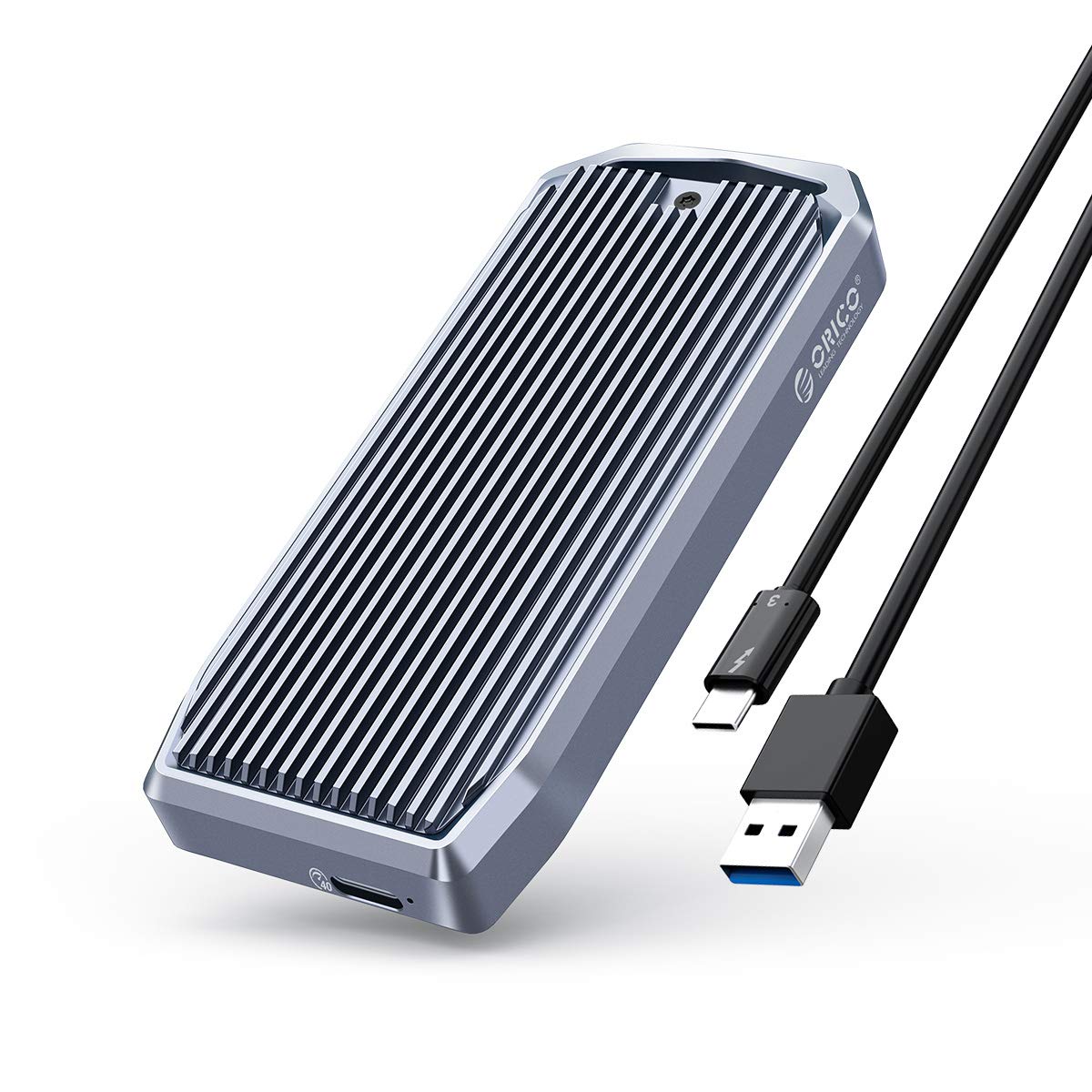 ORICO USB4.0 40Gbps M.2 NVMe SSD Enclosure - Aluminum External SSD Case for M Key & B+M Key 2280 Drives, Compatible with Thunderbolt 3/4 & USB 3.2/3.1/3.0 Type-C - Perfect for High-Speed Data Transfer & Portable Storage Solutions (M2V01)
