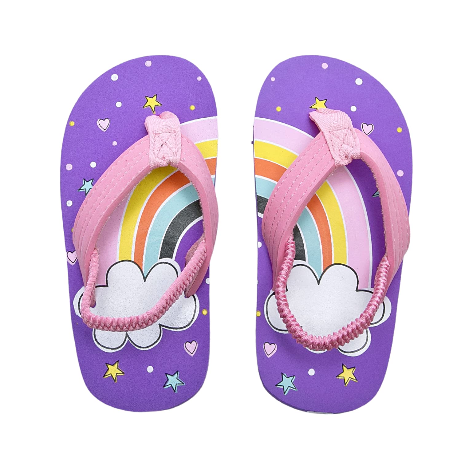 Ceruwum Toddler Girls Beach Sandals - Non-Slip Water Shoes for Pool, Swim & Outdoor Play - Comfortable Flip Flops for Toddler Girls Ages 2-4 Years | Perfect for Beach Vacation, Water Parks & Summer Activities