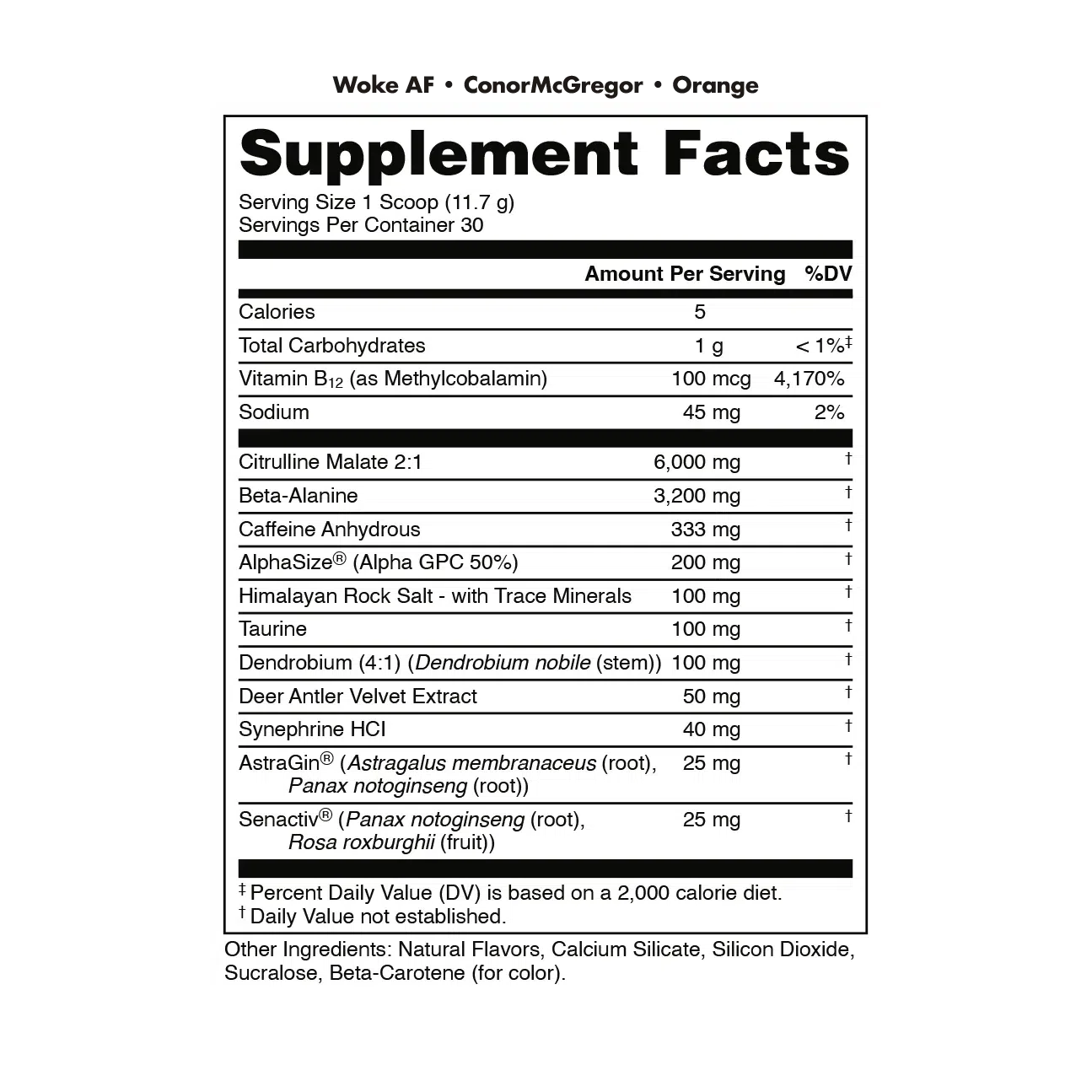 Bucked Up x Conor McGregor WOKE AF Pre-Workout Supplement - Energy & Focus Booster for Gym, Fitness & Athletic Performance