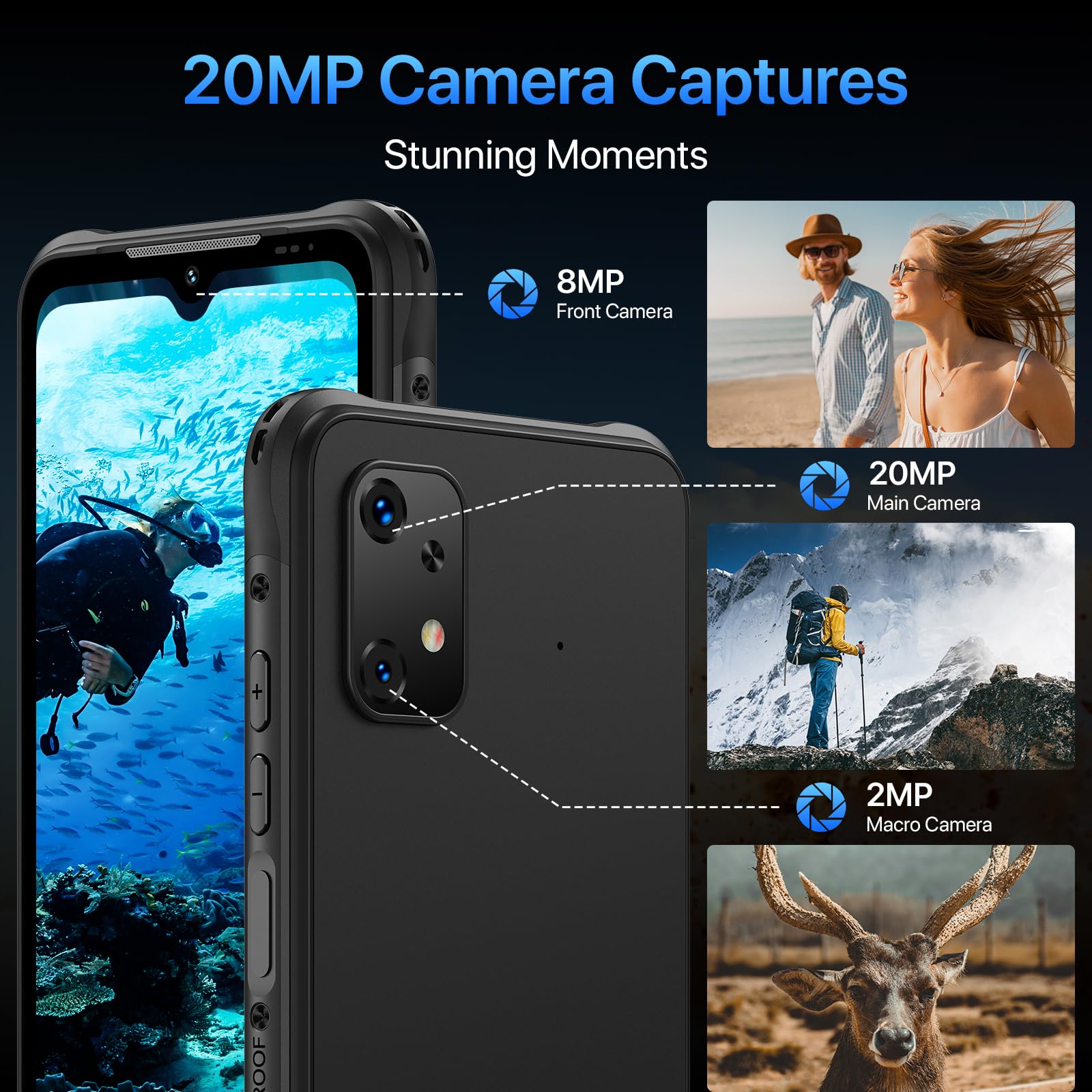 UMIDIGI Bison X20 Unlocked Rugged Smartphone - 6.53