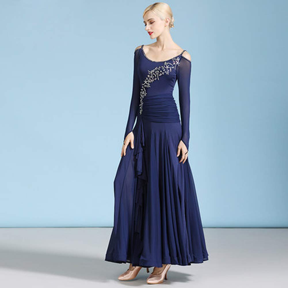 Elegant Women's Ballroom Competition Dance Dress for Waltz, Tango & Standard - Professional Latin Dancewear for Performances & Social Dancing