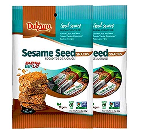Dulzura Borincana Sesame Seed Snacks - Healthy Energy Bites, 3 oz (2 Pack) - Gluten-Free Puerto Rican Treat for On-the-Go Snacking, Office & Travel