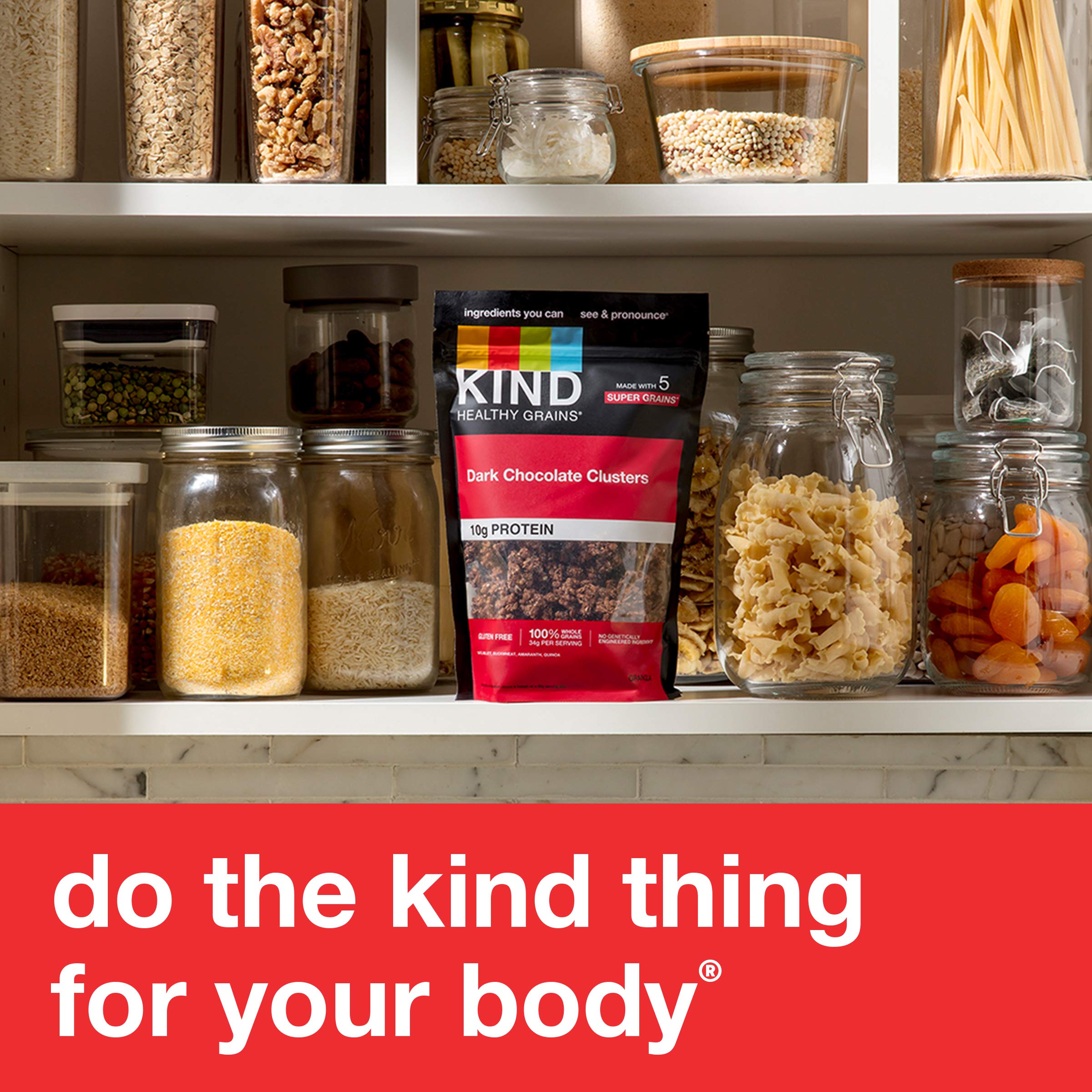 KIND Healthy Grains Clusters Dark Chocolate Granola - Gluten Free Snack, 10g Protein, 11oz (3 Pack) - Perfect for Breakfast, Hiking & Healthy On-the-Go Snacking