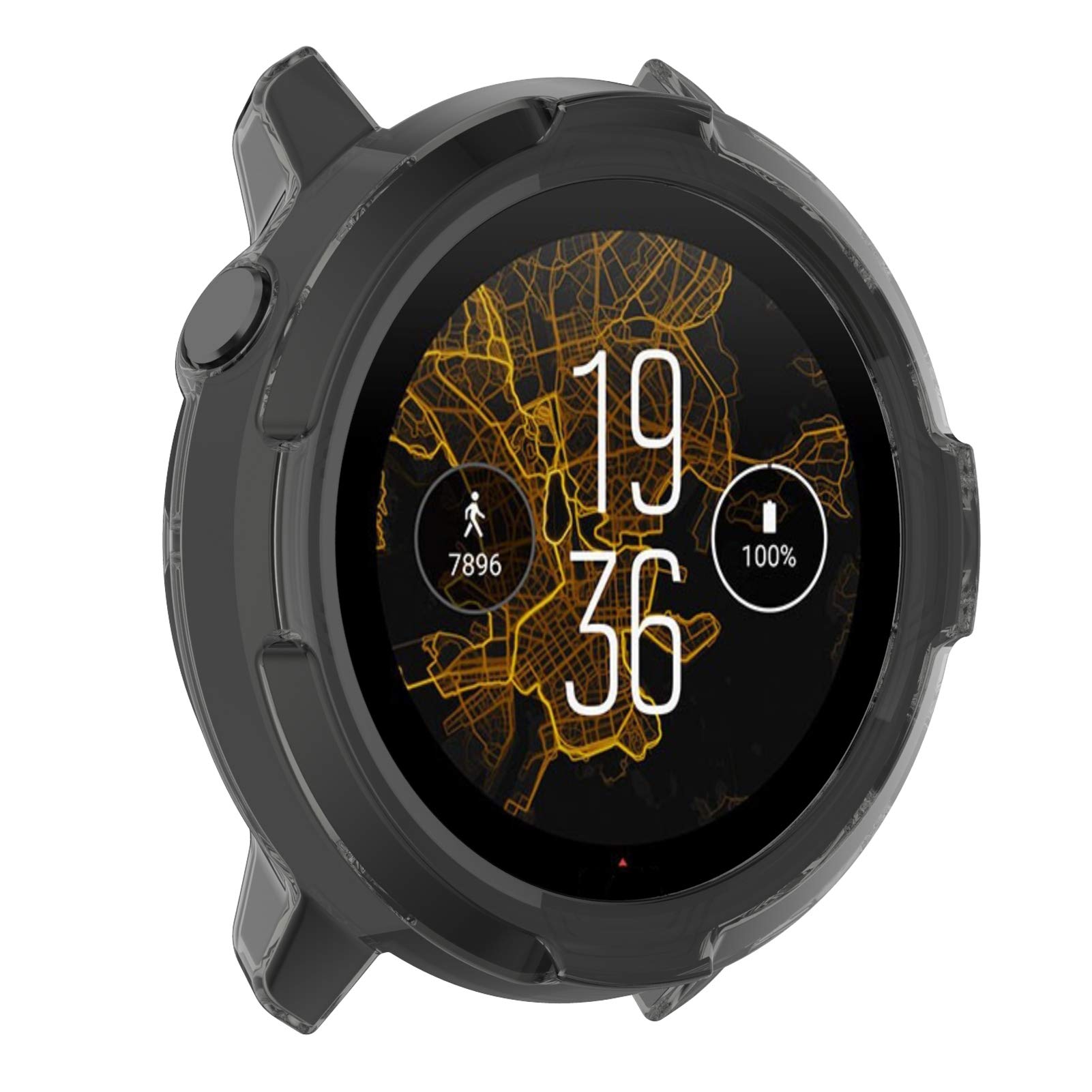 Premium Silicone Case for Suunto 7 GPS Sports Smart Watch - Soft Anti-Slip Shockproof Protective Cover - Durable & Lightweight (Black) - Ideal for Running, Hiking & Outdoor Activities