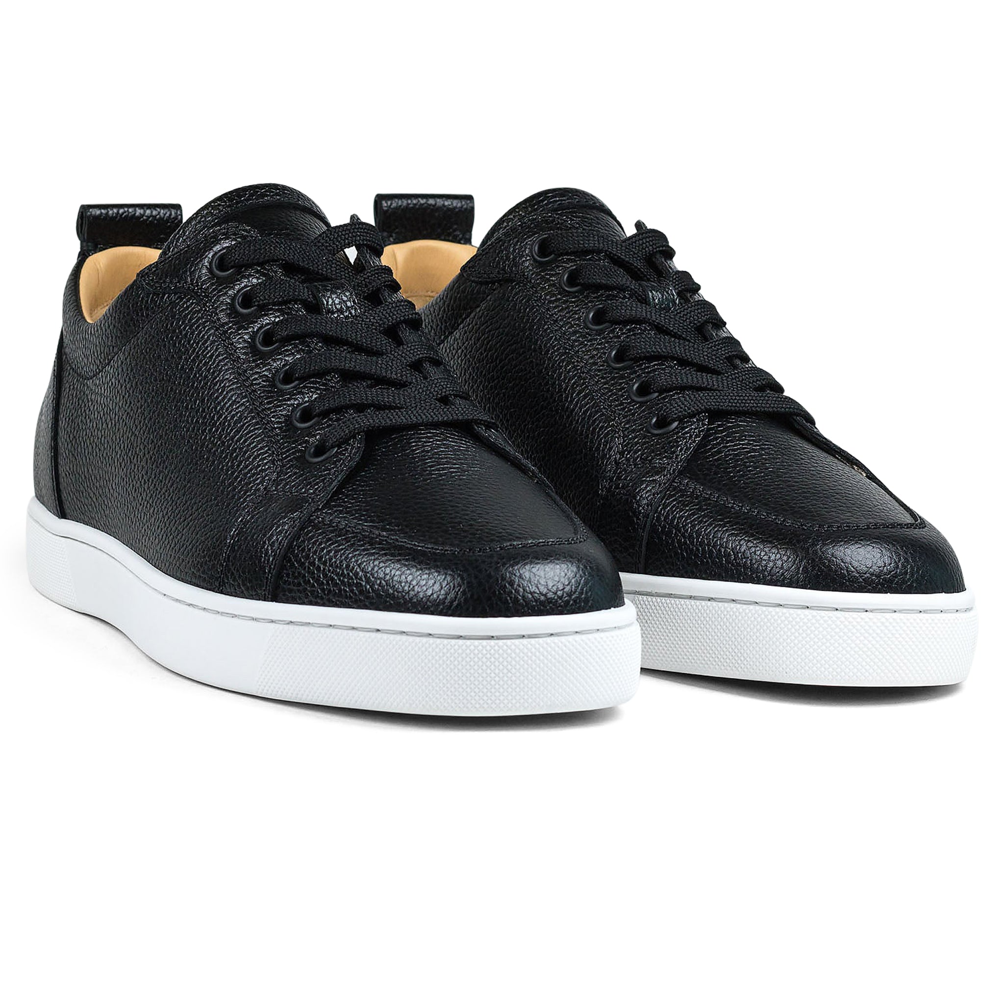 Christian Louboutin Rantulow Flat Shoes - Black Grain Leather Loafers for Women | Comfortable & Stylish Slip-Ons for Work, Office & Casual Outings