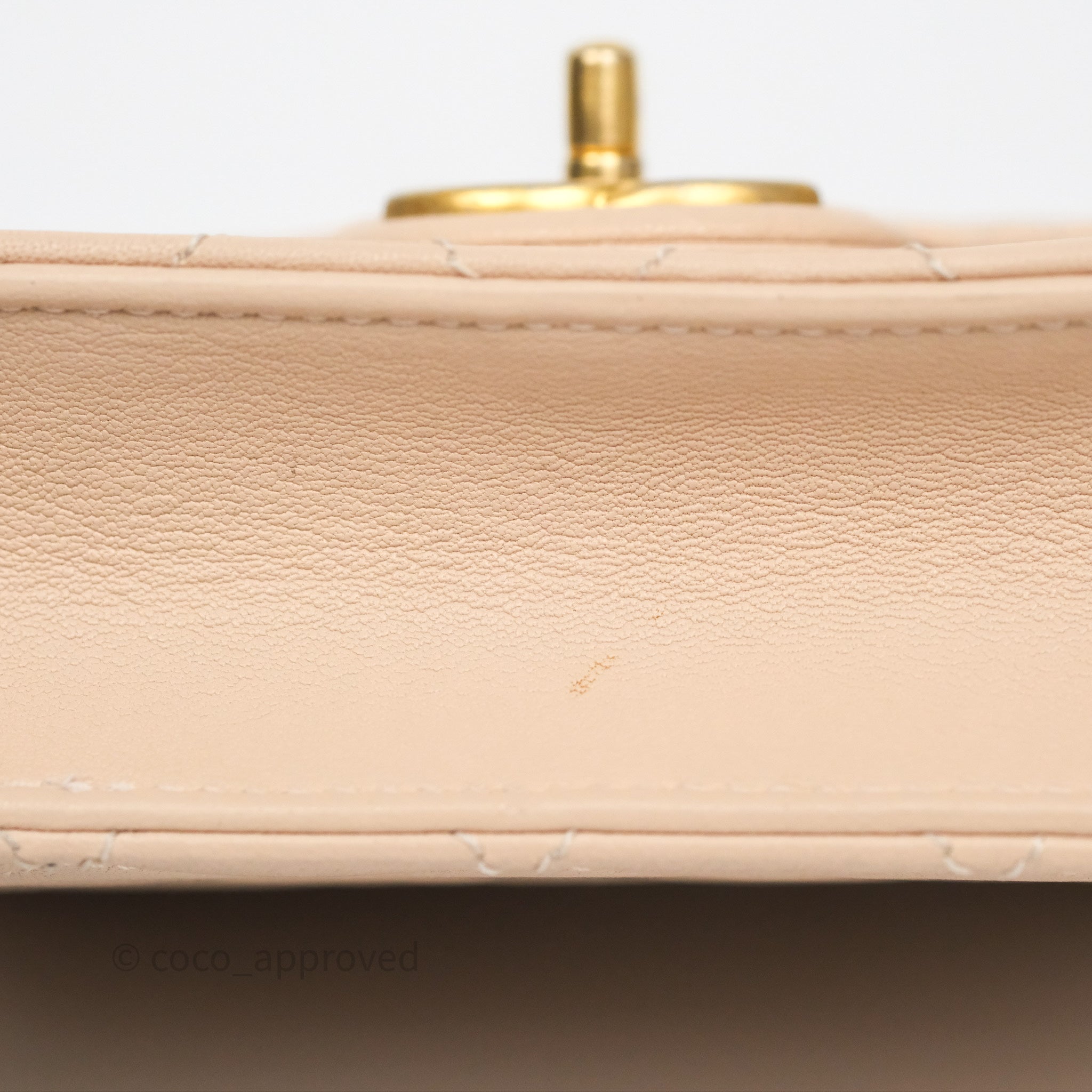 Chanel Classic Flap Bag Quilted Beige Pink Goatskin Leather with Pearl & Aged Gold Hardware - Luxury Crossbody Purse for Women, Perfect for Date Night & Special Occasions
