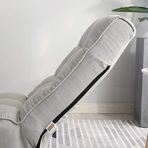 Olodmere Chaise Lounge Sofa - Foldable Floor Chair for Living Room, Bedroom & Patio - Grey Indoor Lazy Sofa for Relaxing, Reading & Lounging