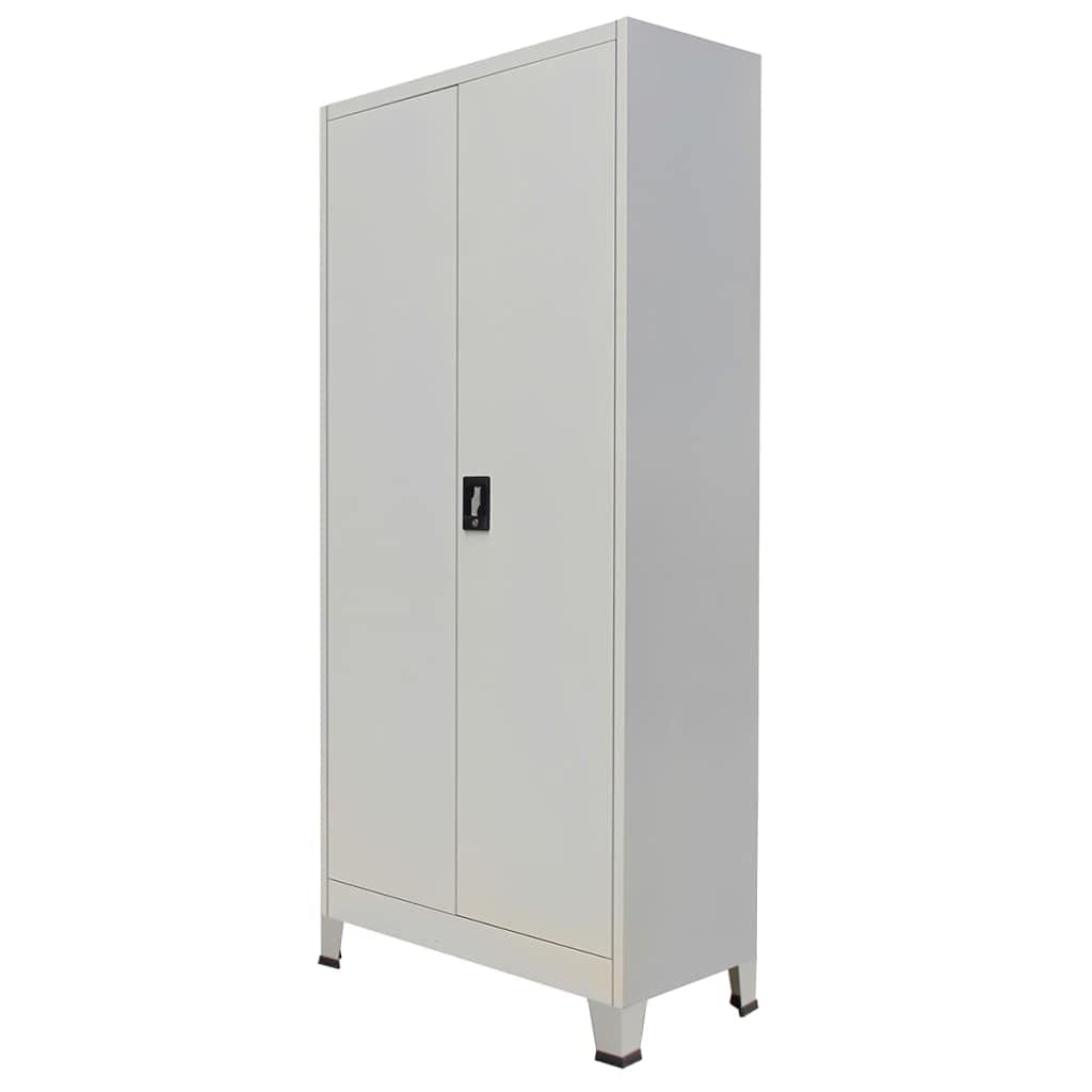 Heavy Duty Metal Storage Cabinet with Lock & Adjustable Shelves - 2-Door Steel Office Cabinet, 35.4