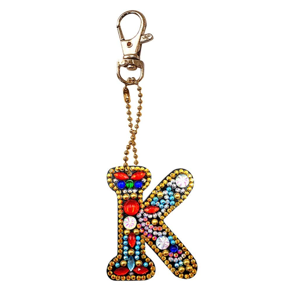 5D Diamond Painting Keychain Kit - DIY Full Drill A-Z Letter Keychains with Crystal Rhinestones, Mosaic Art by Number for Adults | Perfect for Gifts, Home Decor & Craft Projects