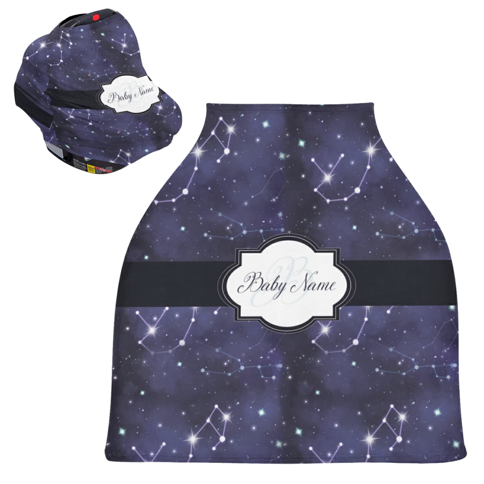Personalized Baby Name Ladybug Car Seat Cover - Soft Stretchy Infant Car Canopy & Nursing Cover for Newborns & Moms | Perfect for Strollers, Shopping Trips & Breastfeeding in Public
