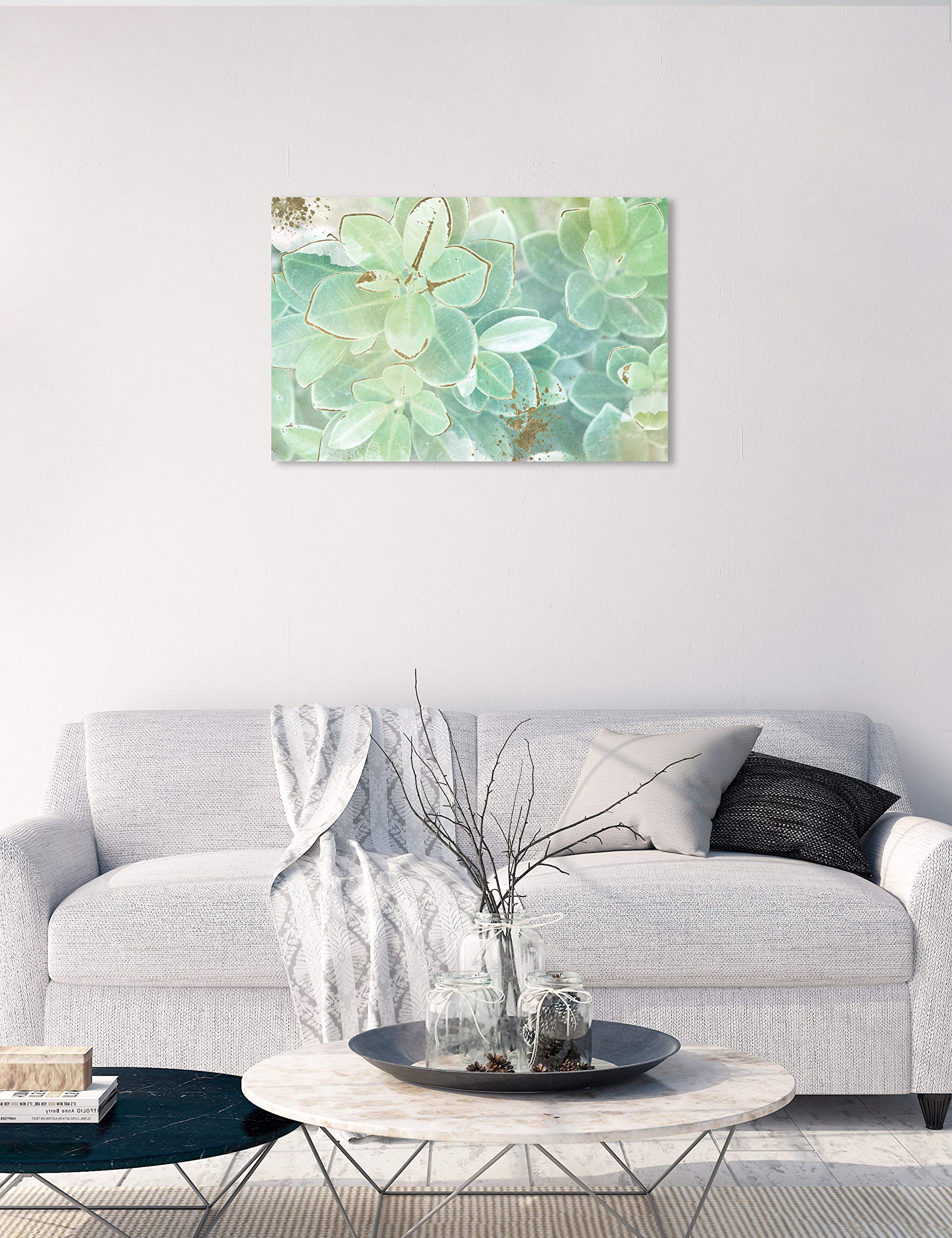 Soft Leaves Botanical Wall Art Canvas Print - 30