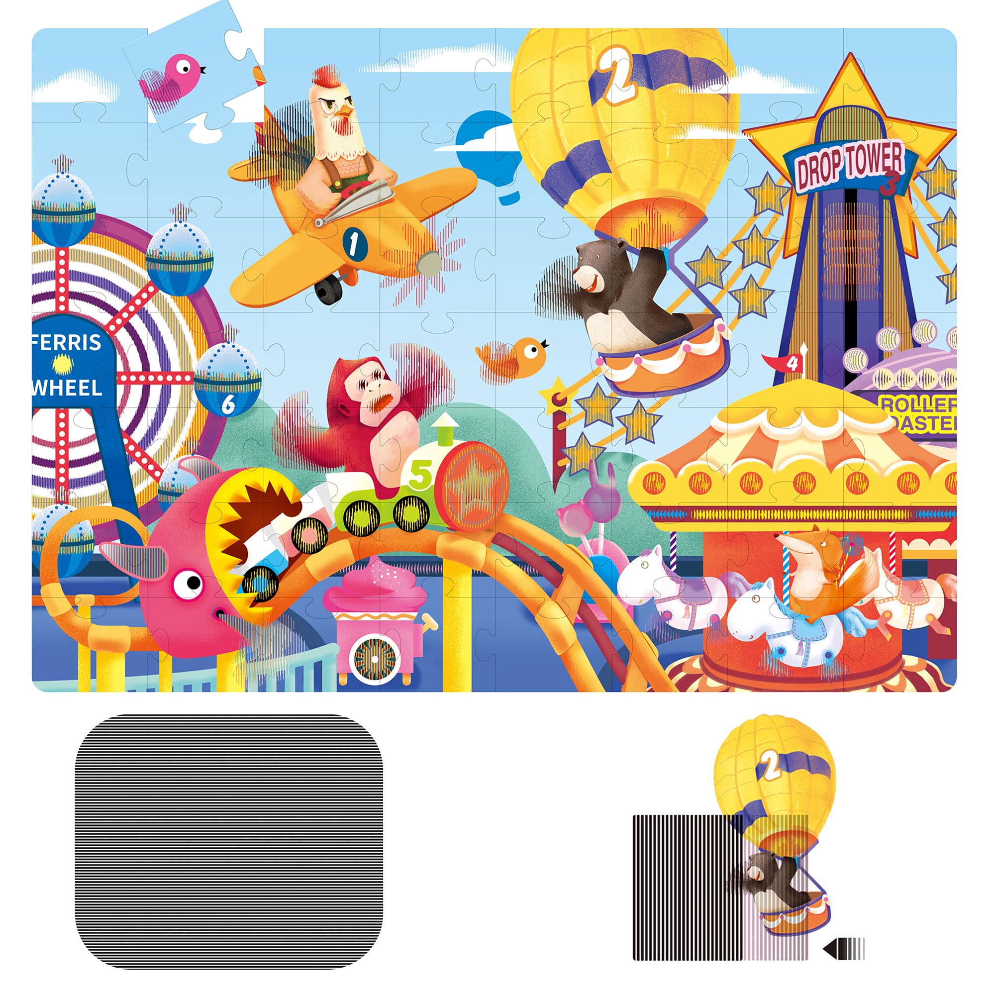 56-Piece Giant Animal Floor Puzzles for Kids 4-8 - Preschool Learning Toys for Playtime