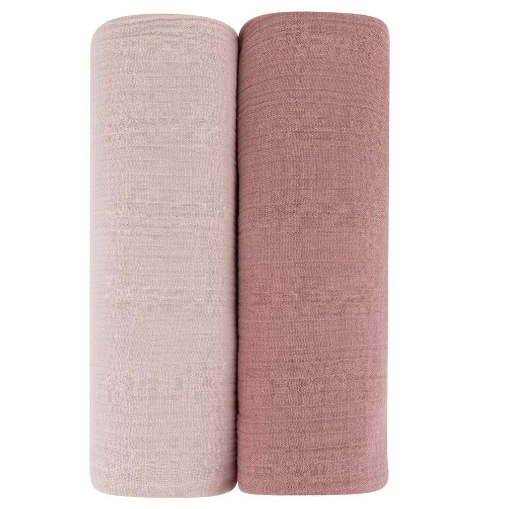 Ely's&Co. 100% Cotton Muslin Swaddle Blankets for Babies (2 Pack) - Soft & Breathable for Newborn Swaddling, Nursing Cover, Stroller Blanket