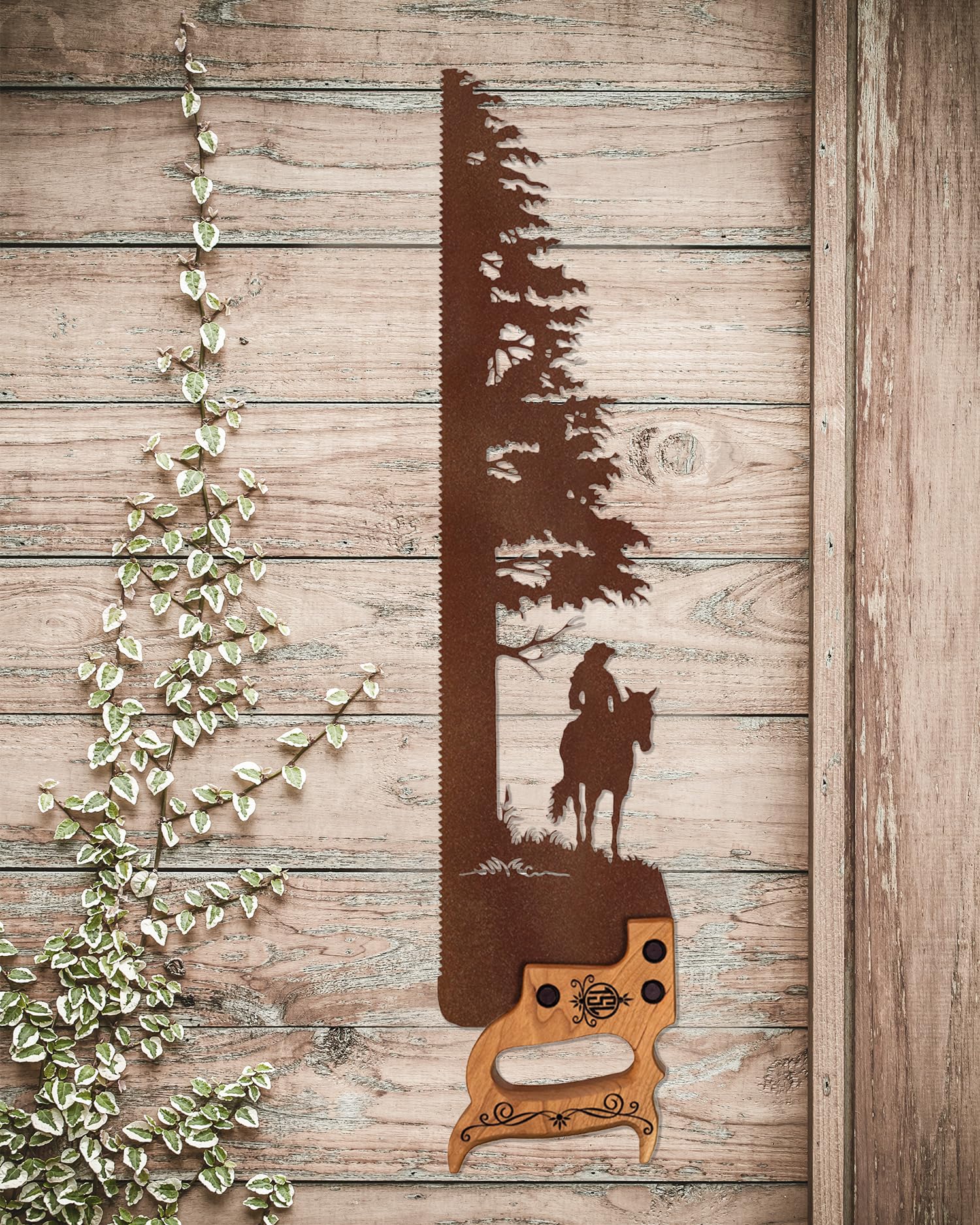 Handmade Cowgirl & Horse Western Wall Art - Custom Made to Order Rustic Home Decor for Western Art Lovers | Perfect for Ranch, Cabin & Country Living Room Decor