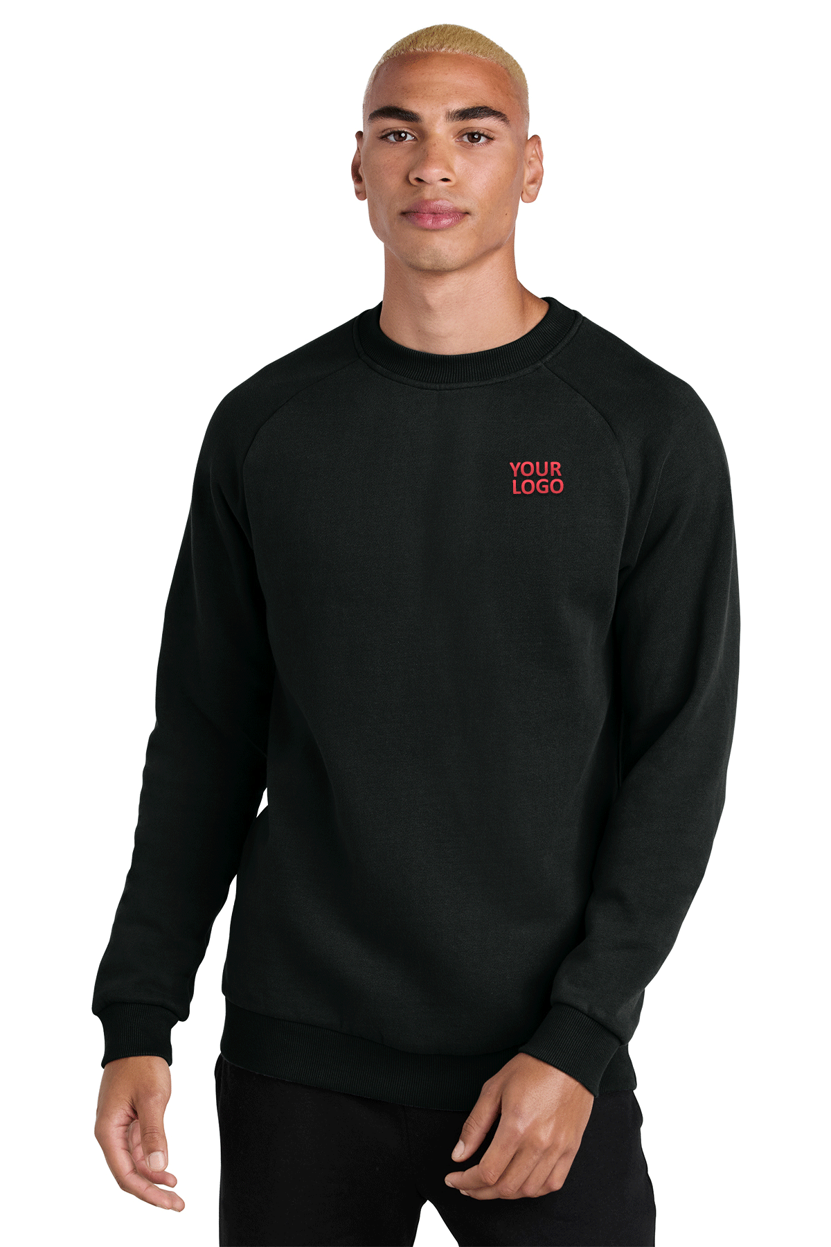 Custom District Cloud Fleece Crewneck Sweatshirt - Jet Black | Soft & Warm Unisex Pullover for Casual Wear & Outdoor Activities
