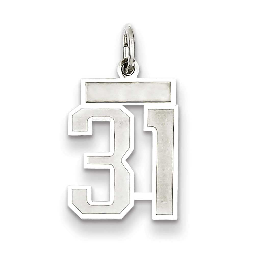 Number 31 Sterling Silver Small Satin Pendant Necklace - Perfect for Birthdays, Anniversaries & Personalized Gifts