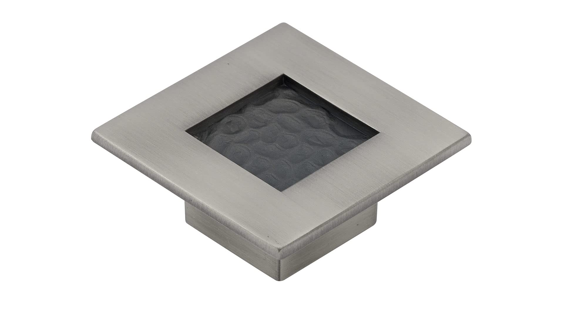 Richelieu Hardware BP98760242 Castelo Collection 2 3/8-inch (60mm) Hammered Brushed Pewter Cabinet Knob - Square Transitional Drawer Pull for Kitchen Cabinets, Bathroom Vanity, Dresser & Furniture Hardware - Perfect for Modern Home Decor & DIY Upgrades