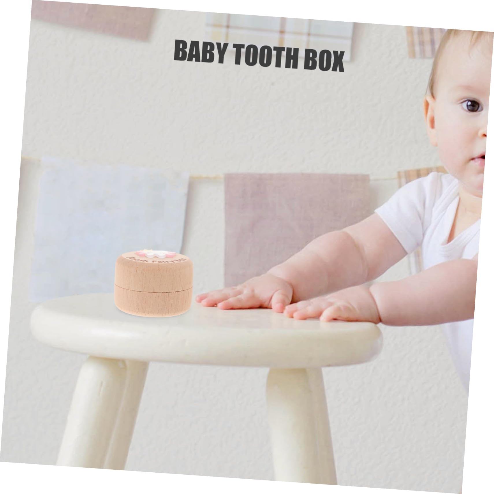VICASKY Wooden Tooth Keepsake Box - Baby First Tooth Organizer Holder, Souvenir Memory Box for Kids - Perfect for Baby Showers, Christenings & Milestone Gifts