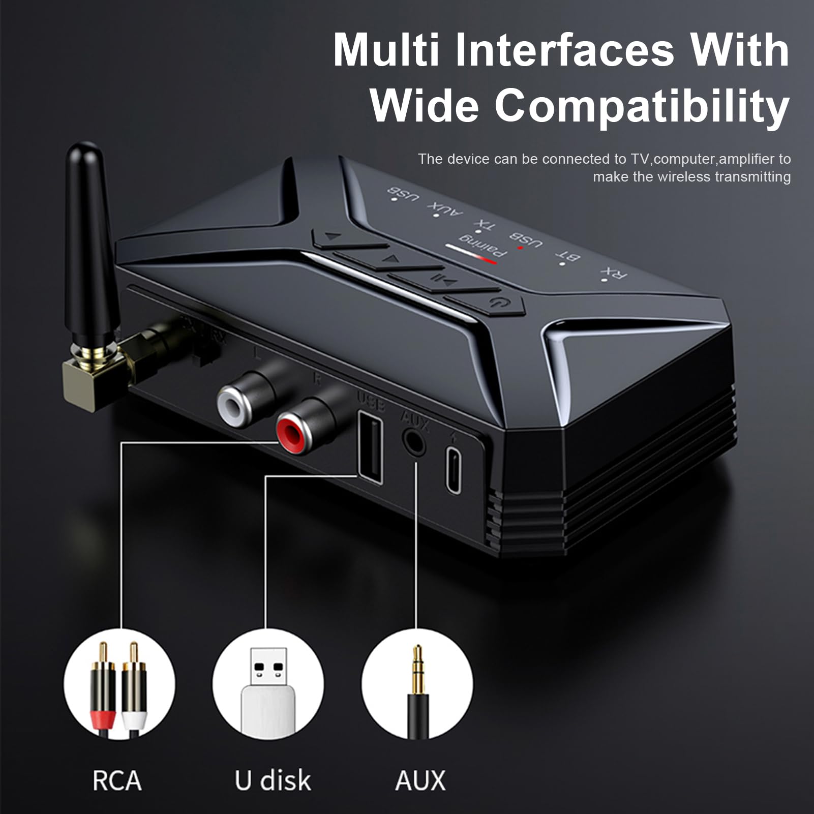 Wireless Audio Transmitter and Receiver - Bluetooth Audio Converter for Home Speakers | Portable Wireless Music Adapter for Streaming, Parties & Home Theater
