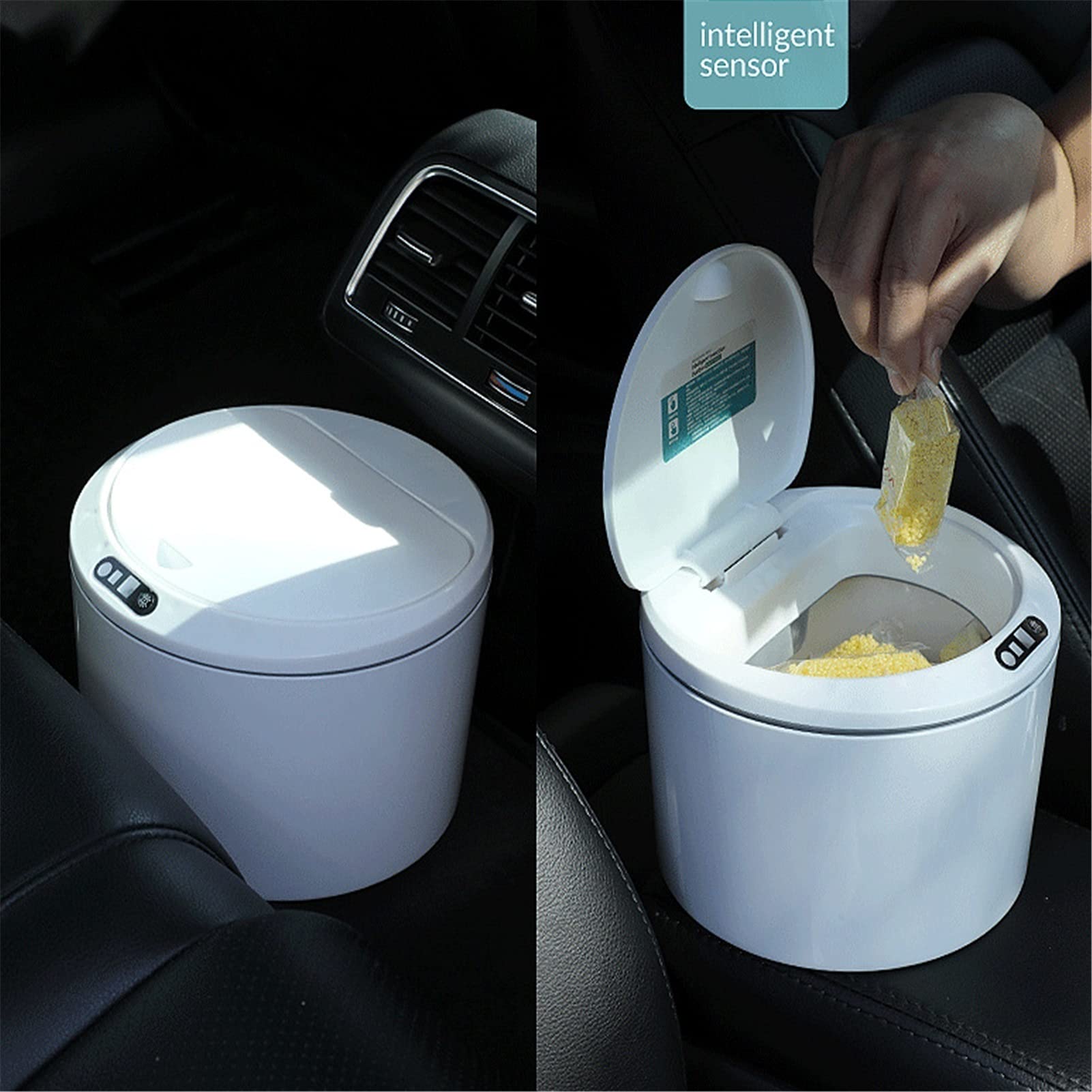 Smart Sensor Electric Desktop Trash Can - Automatic Motion Sensing Office Waste Bin for Wet/Dry Trash, Snacks & Coins Storage (Ideal for Home, Office, Desk & Workspace Organization)