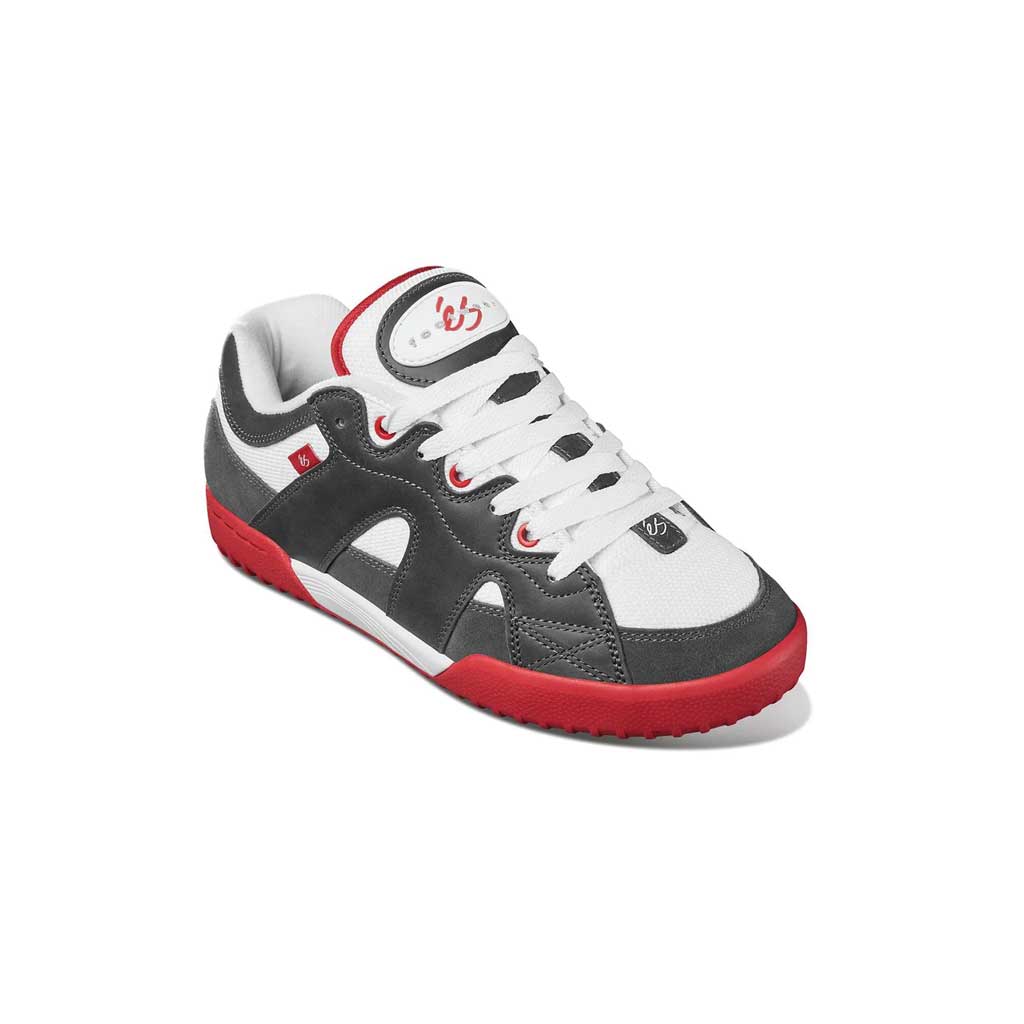 eS One Nine 7 Skateboard Shoes - Grey/White/Red Colorway - Durable & Comfortable for Street Skating and Casual Wear