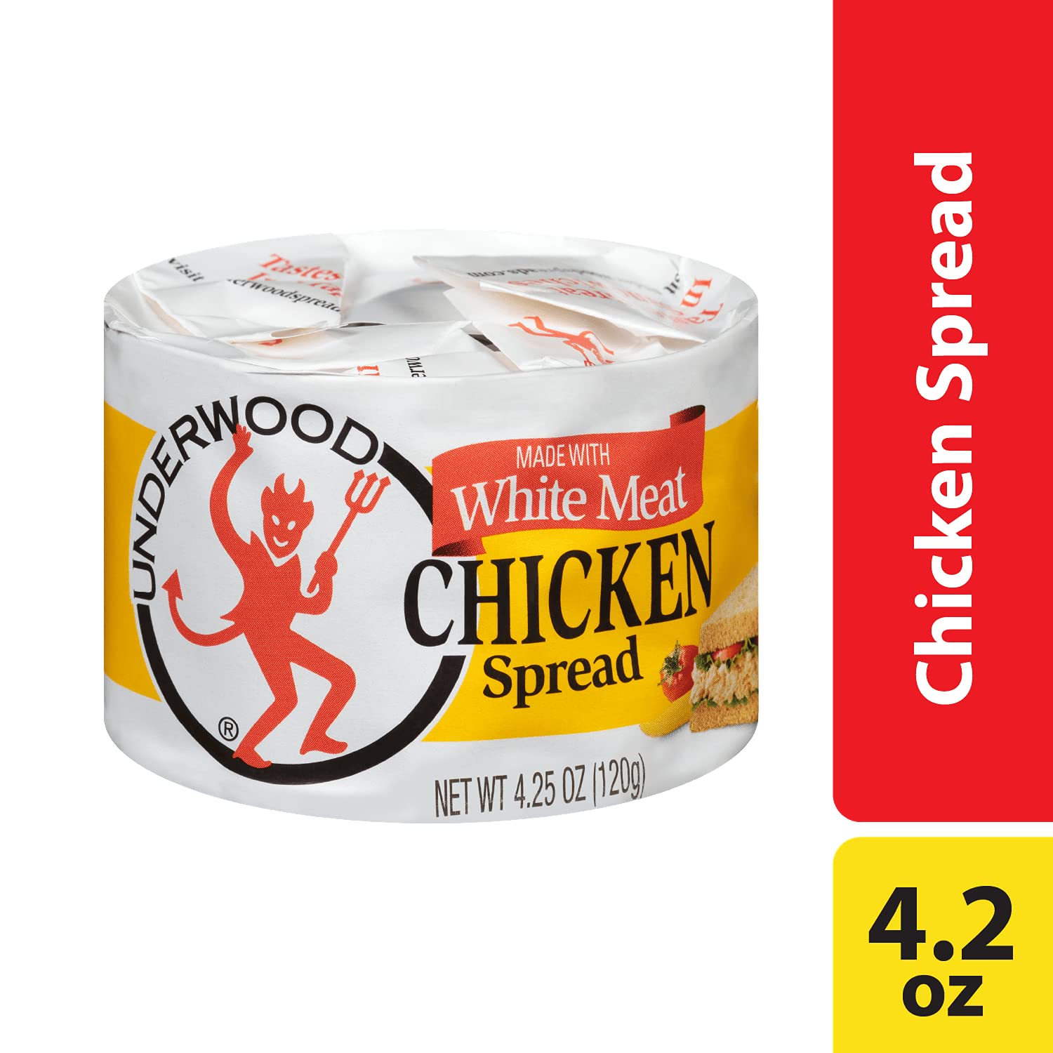 Underwood Chicken Meat Spread - 4.25 oz Can, Premium Chicken Pate for Sandwiches & Crackers | Perfect for Picnics, Lunches & Quick Snacks