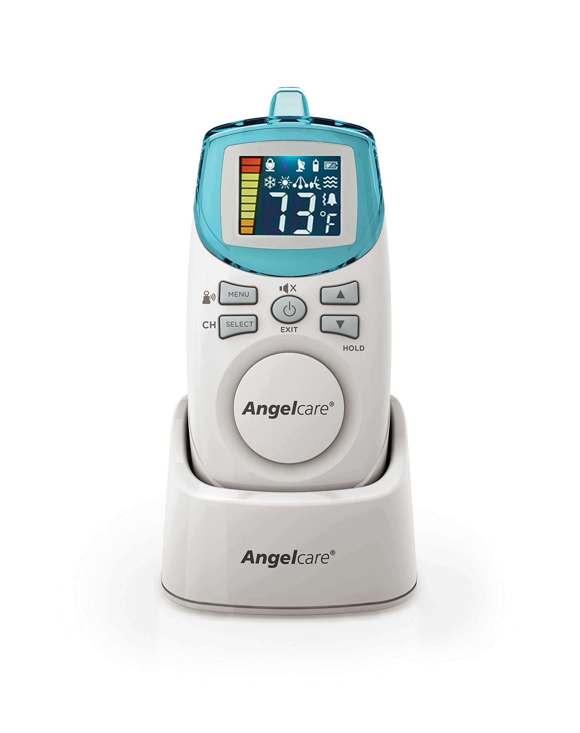 Angelcare Movement and Sound Baby Monitor with Under-Mattress Sensor - Aqua & White for Nursery, Crib Safety & Peace of Mind