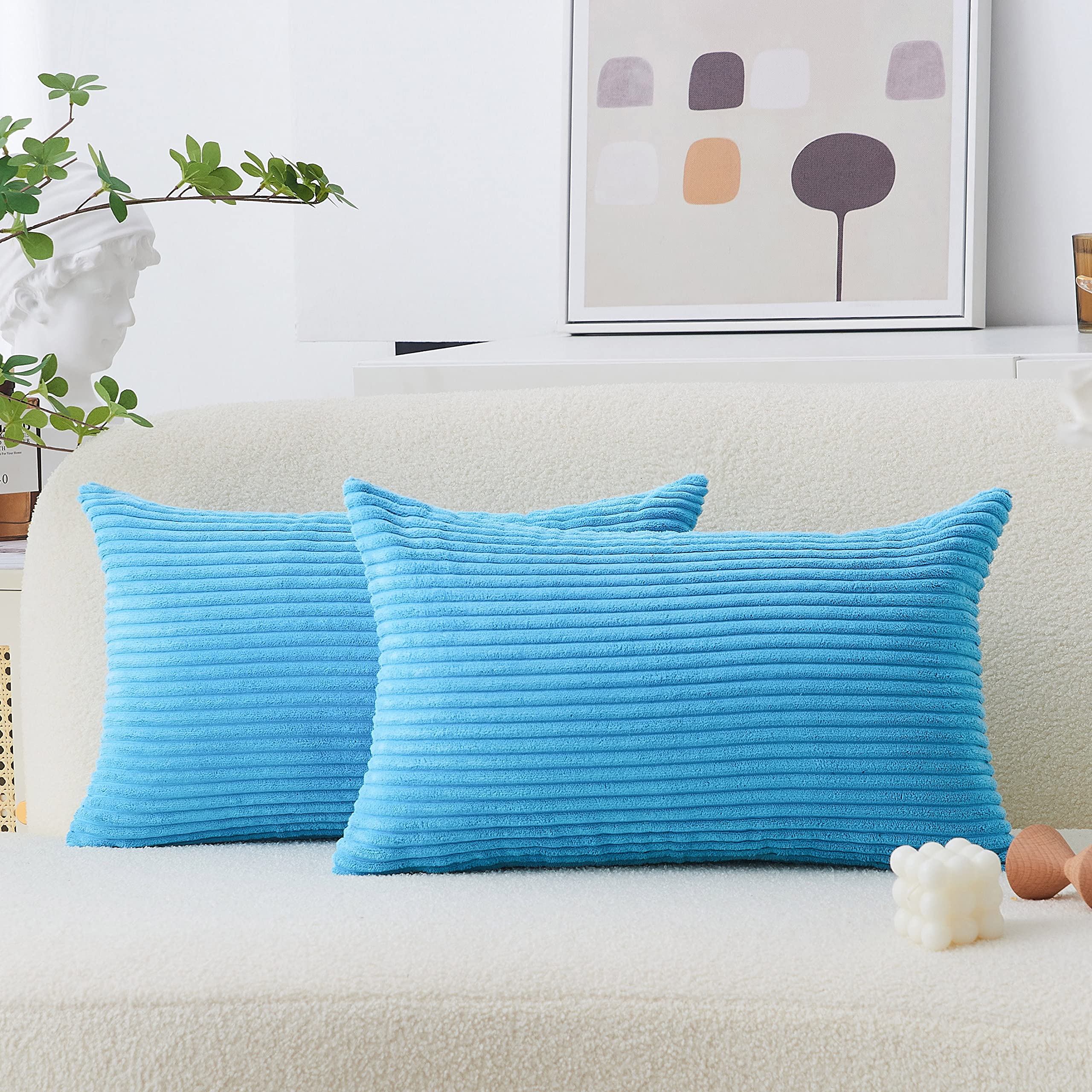 Premium 12x20 Inch Teal Rectangle Lumbar Pillow Cover - Soft Decorative Cushion Case for Sofa, Couch, Bench & Outdoor Furniture - Perfect for Living Room, Bedroom, Patio & Garden Decor