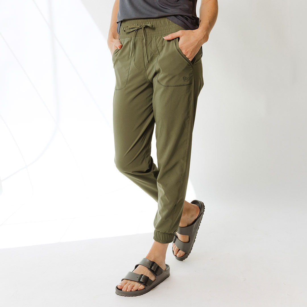 Comfortable Sage Green Destination Joggers for Women - Soft Lounge Pants for Yoga, Running & Casual Wear