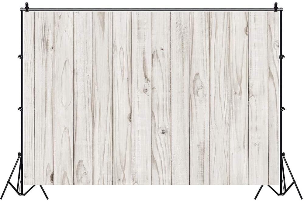 Yeele 10x6.5ft White Wood Photography Backdrop - Rustic Grey Wooden Floor Panel for Baby Shower, Birthday Party, Cake Table Decor & Newborn Portrait Photoshoot - Perfect for Food Photography, Kids Party Background & Social Media Content Creation