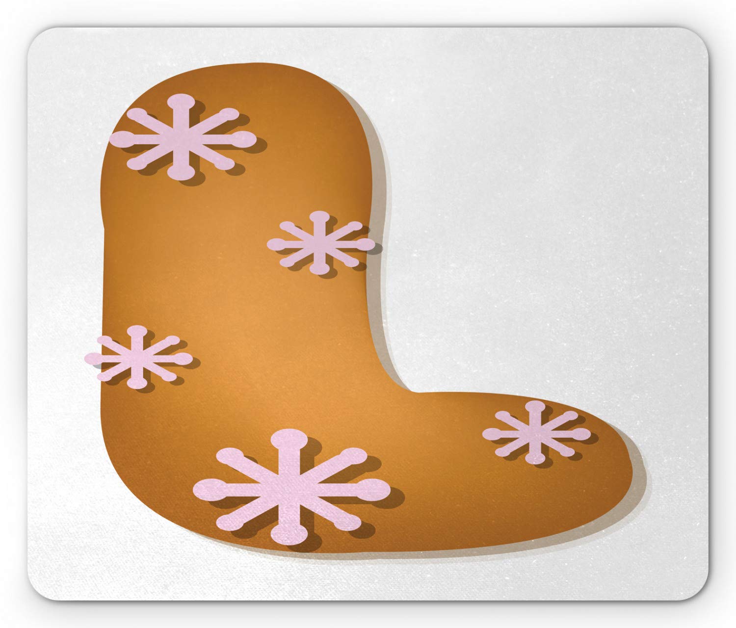 Ambesonne Christmas Alphabet Mouse Pad - Letter L Gingerbread Cookie Design, Non-Slip Rubber Base, Standard Size (Ginger Pale Pink & White) - Perfect for Holiday Gifts, Office Decor & Computer Accessories